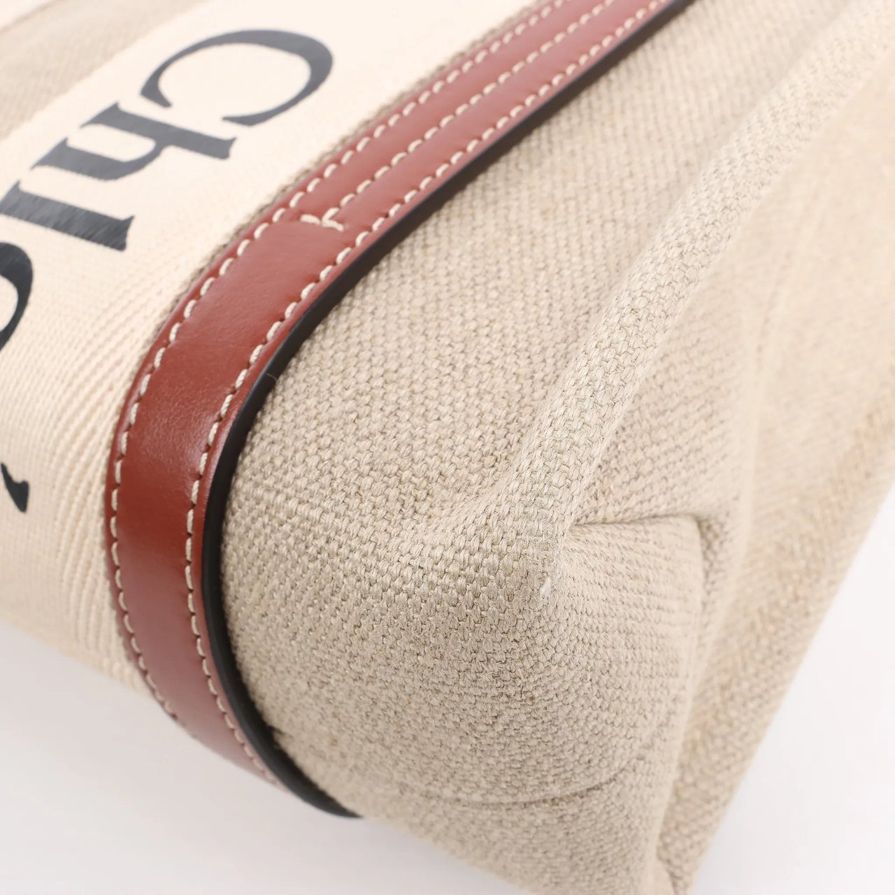 Chloé Chloé Woody Small Canvas & Leather 2Way Handbag in Beige x Brown Divers