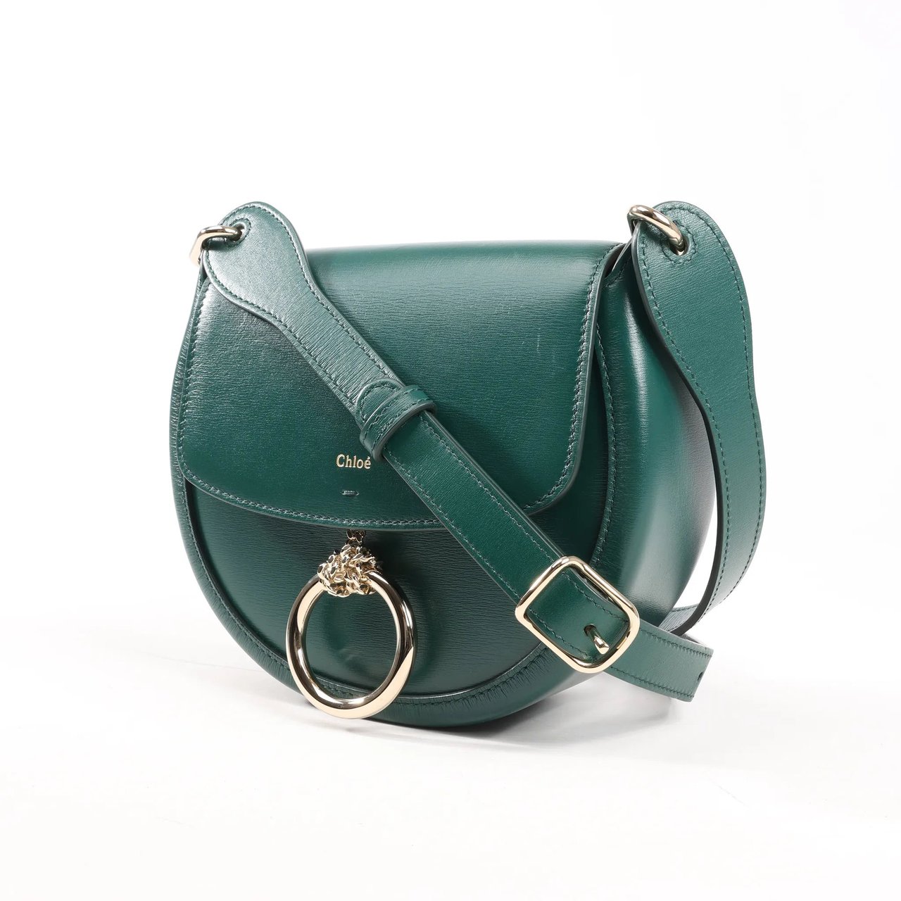 Chloé Chloe Arlène Leather Shoulder bag in Green Groen
