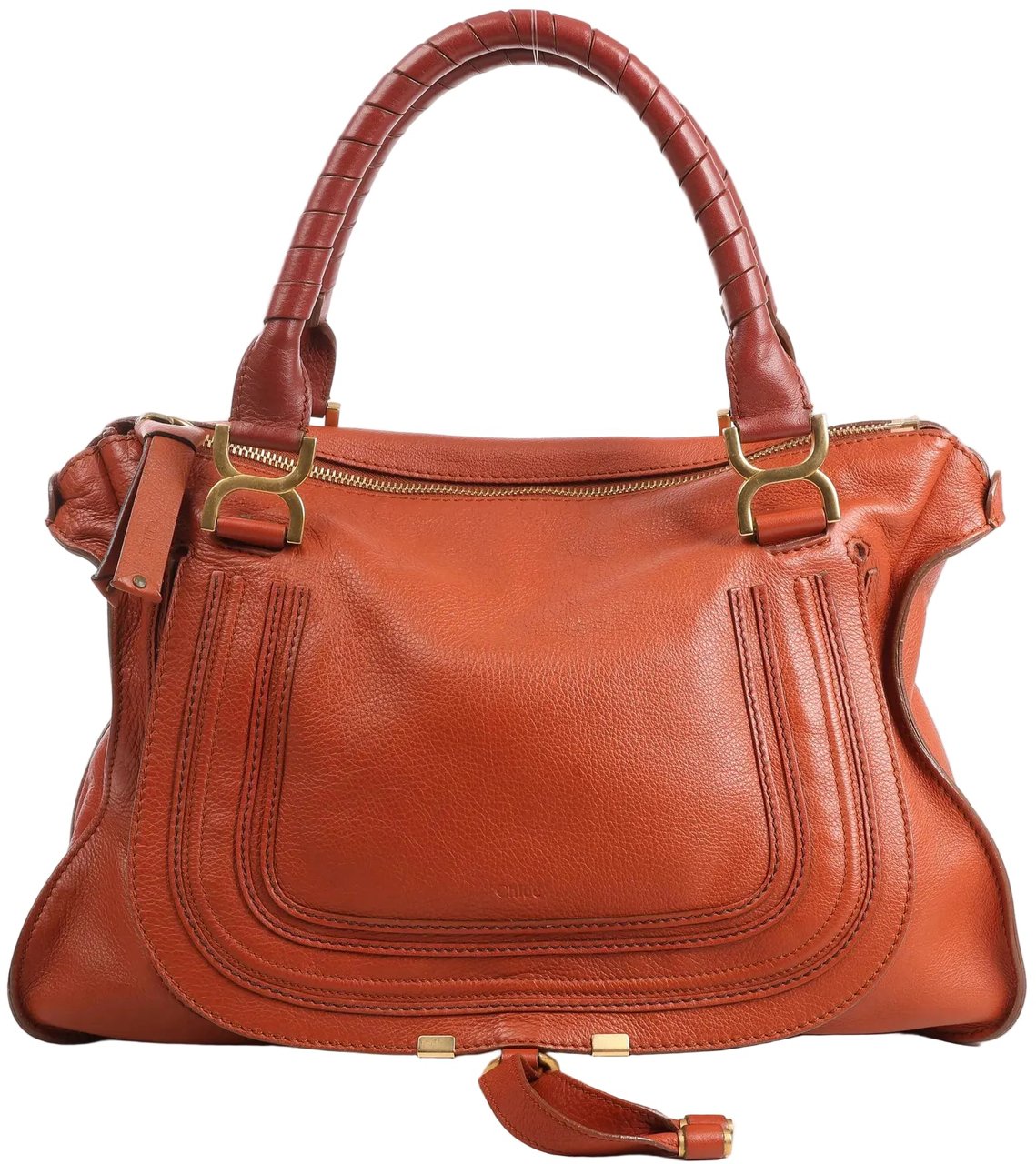 Chloé Chloe Marcie Leather Large Handbag in Brown Bruin