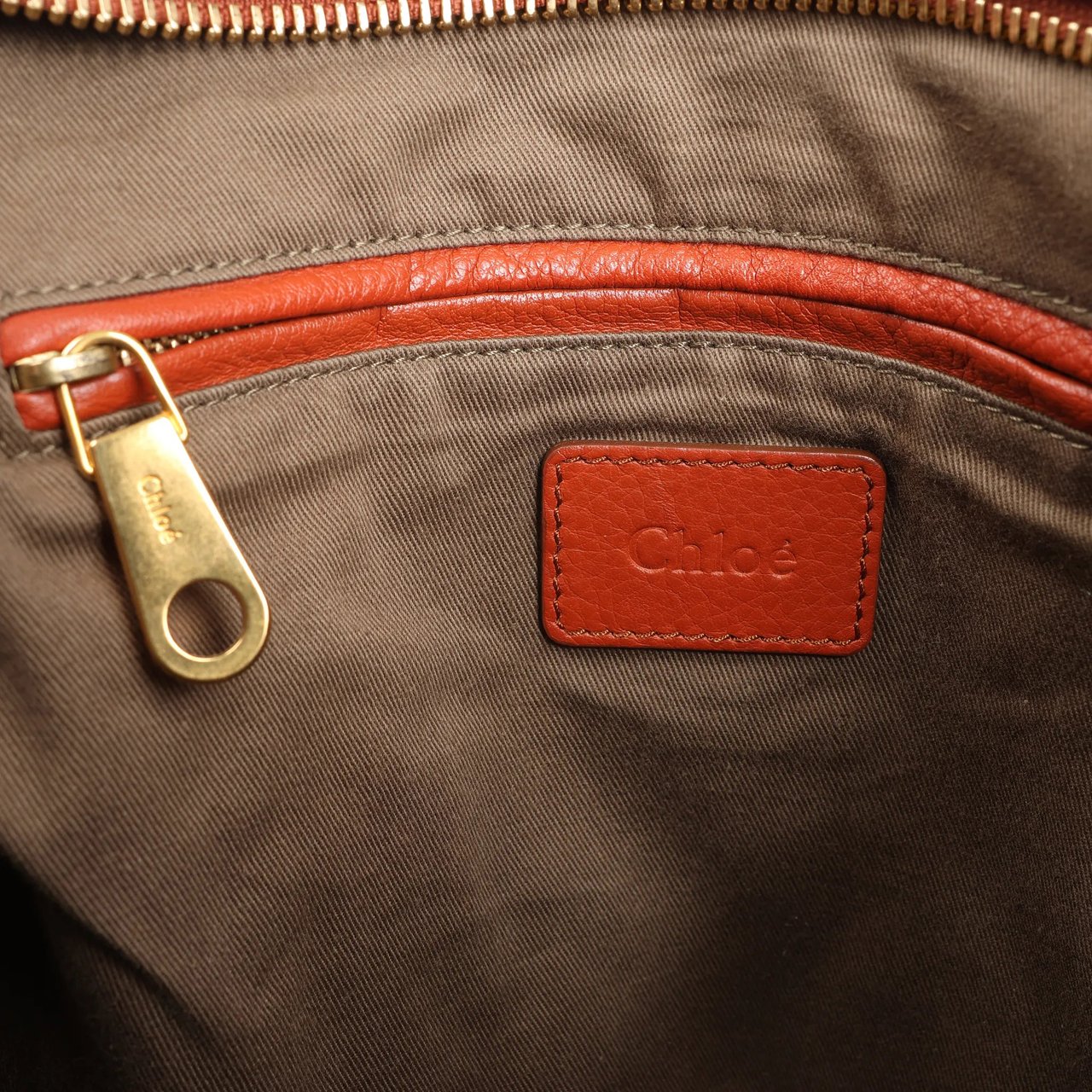 Chloé Chloe Marcie Leather Large Handbag in Brown Bruin