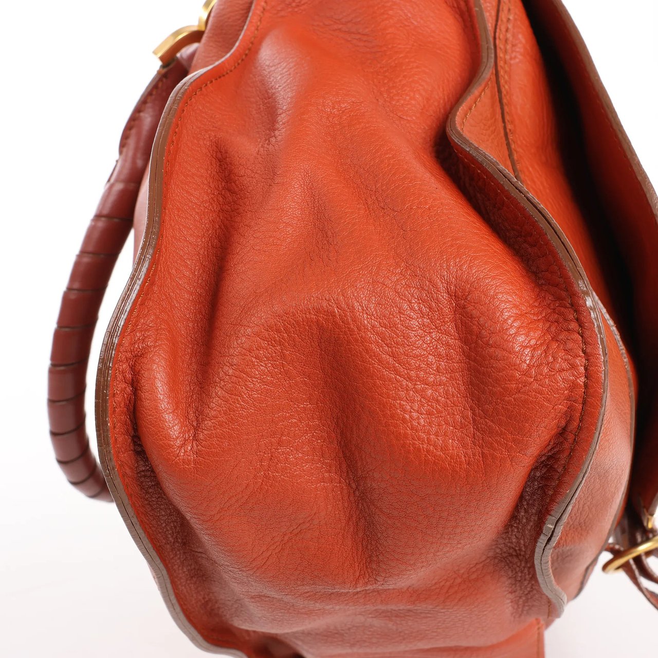 Chloé Chloe Marcie Leather Large Handbag in Brown Bruin