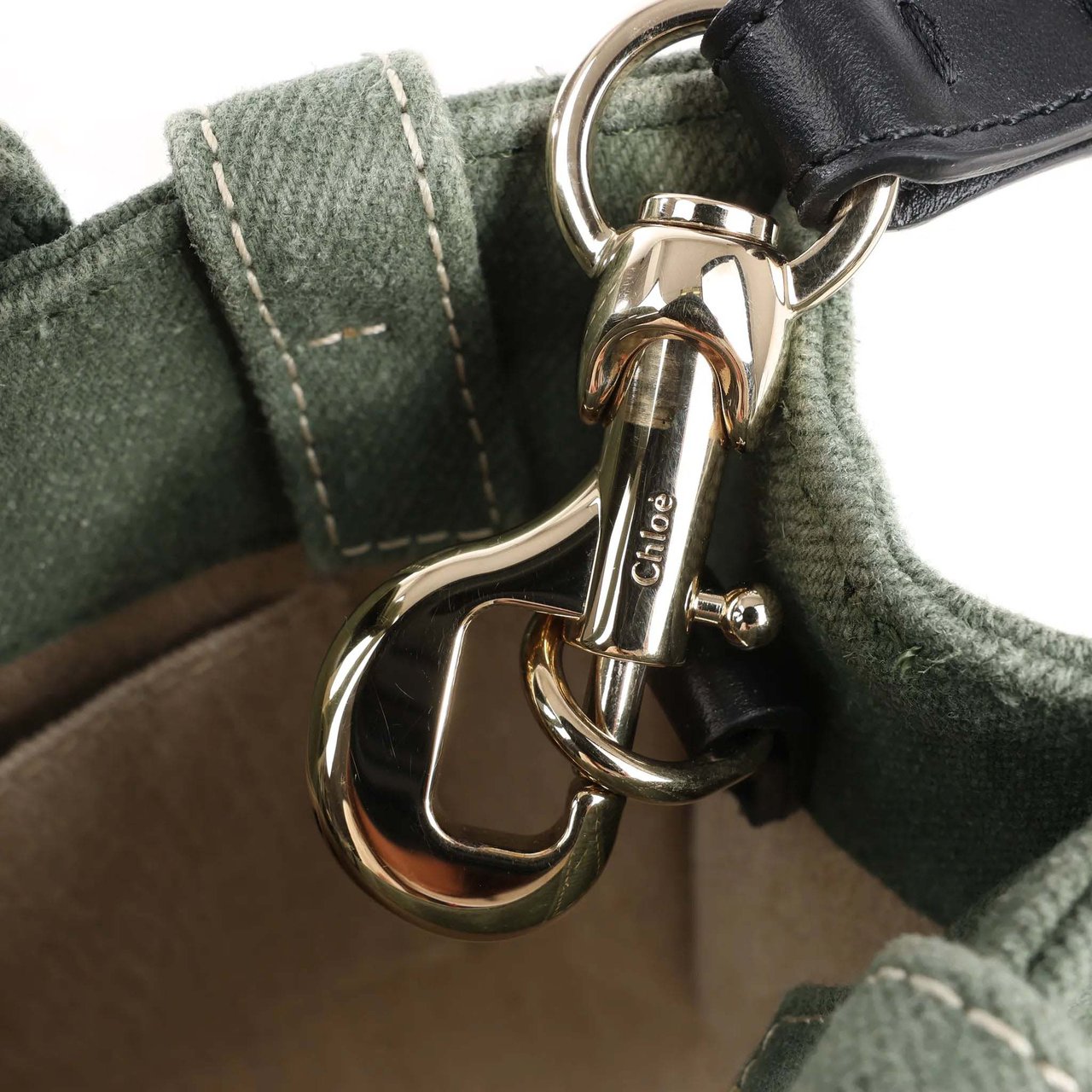 Chloé Chloé Woody Small Canvas 2Way Handbag in Green Groen