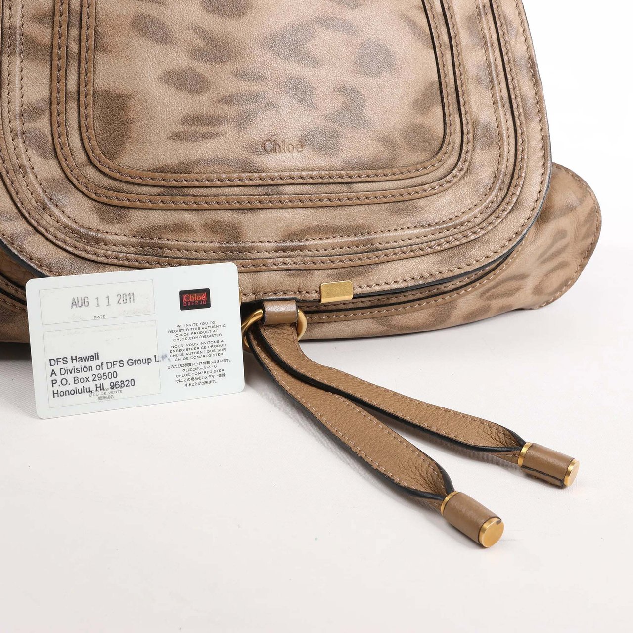 Chloé Chloe Marcie Medium Leather Leopard Pattern Handbag in Brown, Limited Edition Bruin