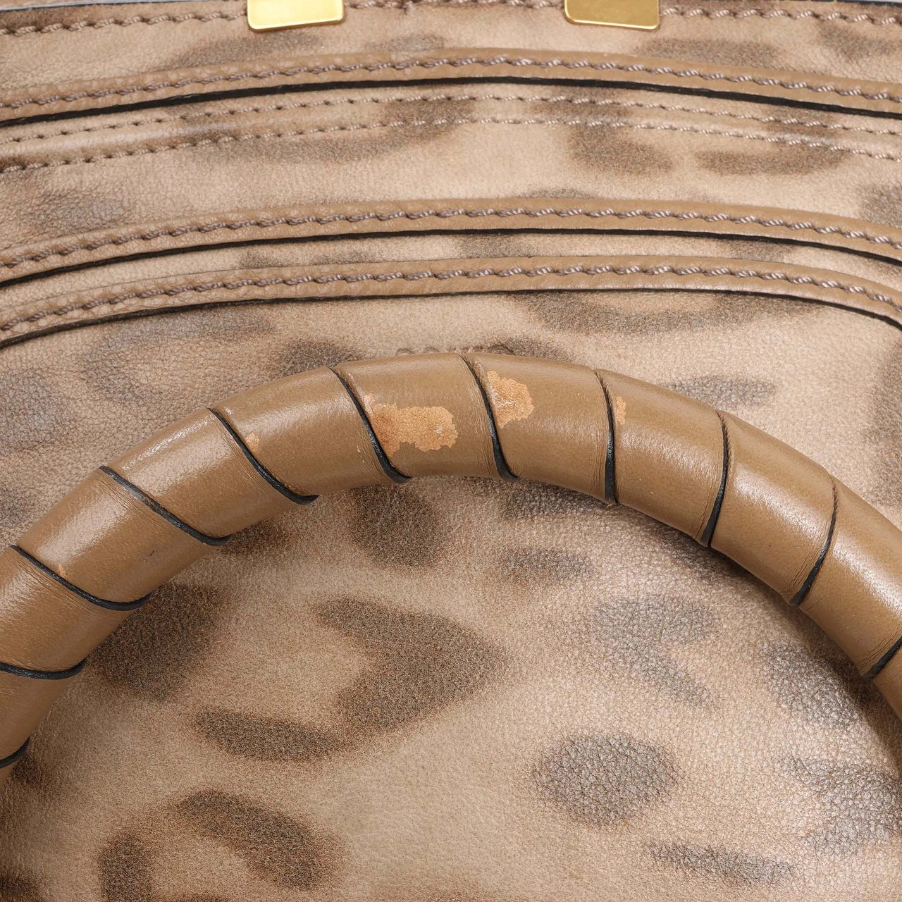 Chloé Chloe Marcie Medium Leather Leopard Pattern Handbag in Brown, Limited Edition Bruin