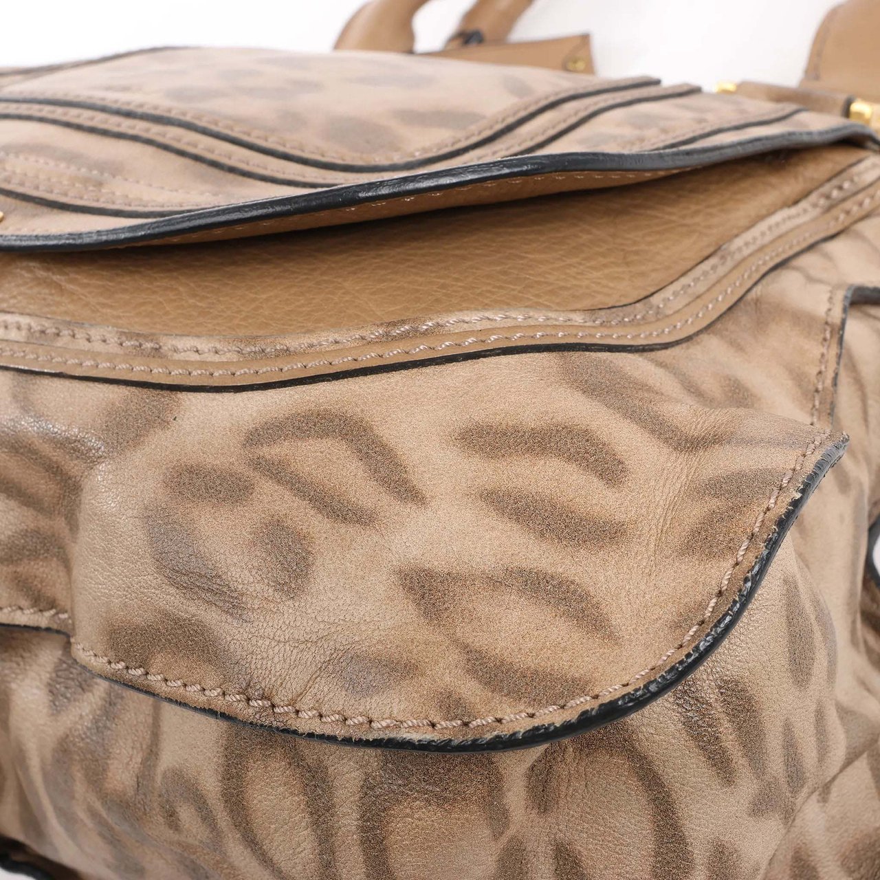 Chloé Chloe Marcie Medium Leather Leopard Pattern Handbag in Brown, Limited Edition Bruin