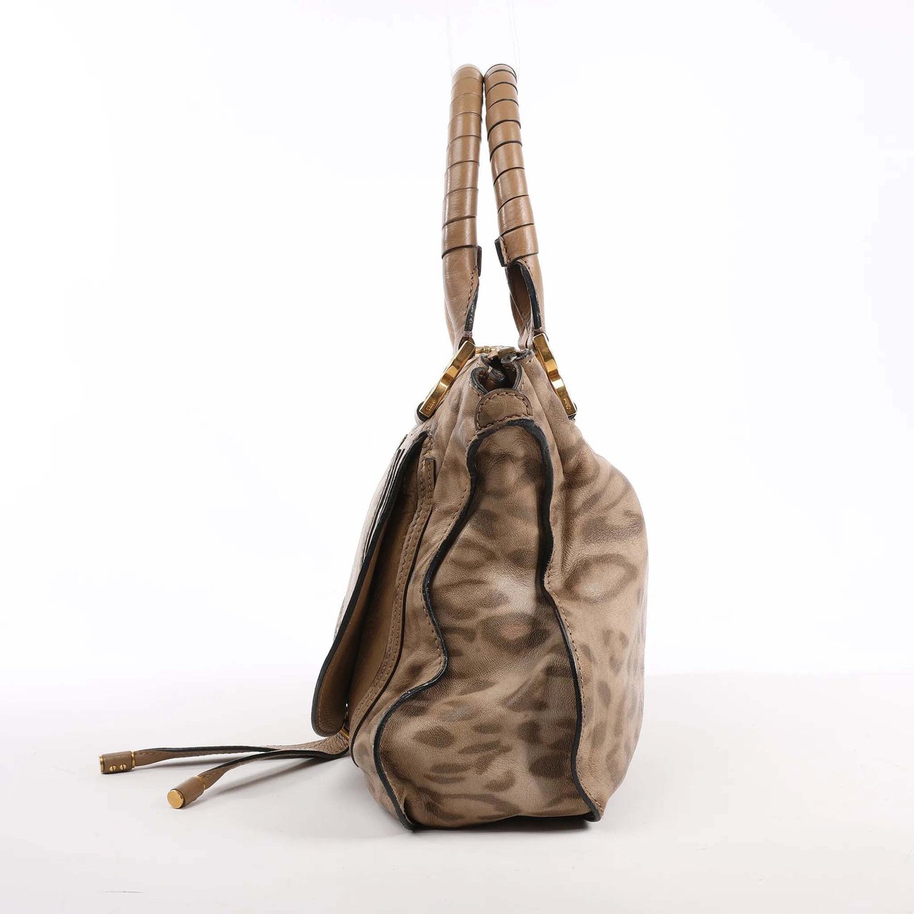 Chloé Chloe Marcie Medium Leather Leopard Pattern Handbag in Brown, Limited Edition Bruin
