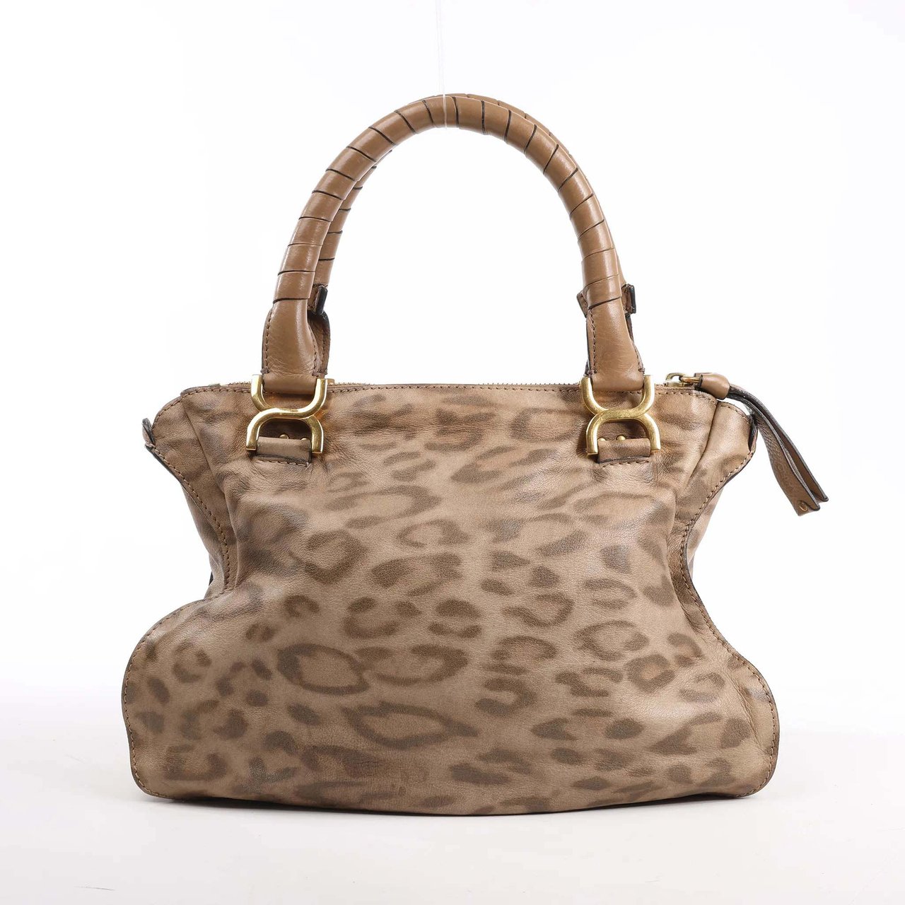 Chloé Chloe Marcie Medium Leather Leopard Pattern Handbag in Brown, Limited Edition Bruin