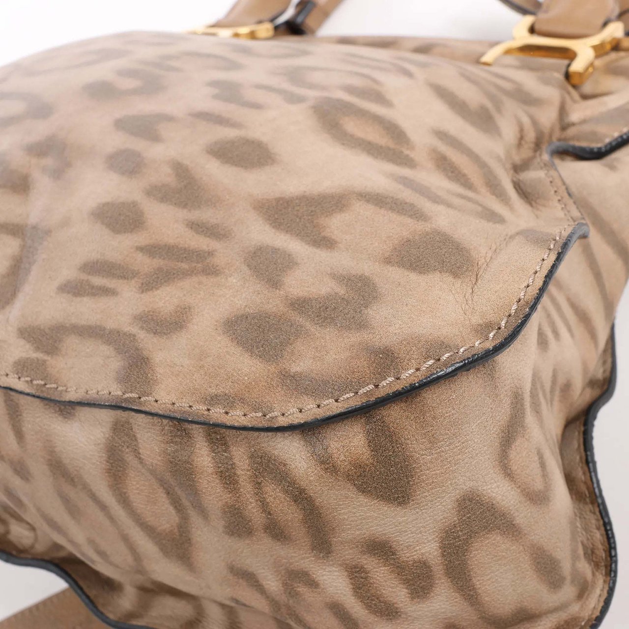 Chloé Chloe Marcie Medium Leather Leopard Pattern Handbag in Brown, Limited Edition Bruin