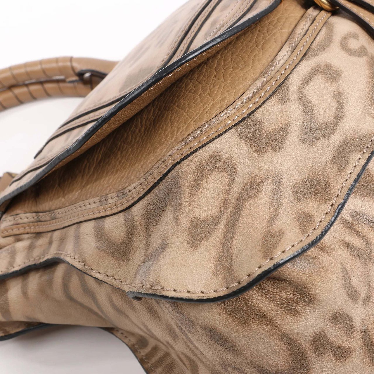 Chloé Chloe Marcie Medium Leather Leopard Pattern Handbag in Brown, Limited Edition Bruin