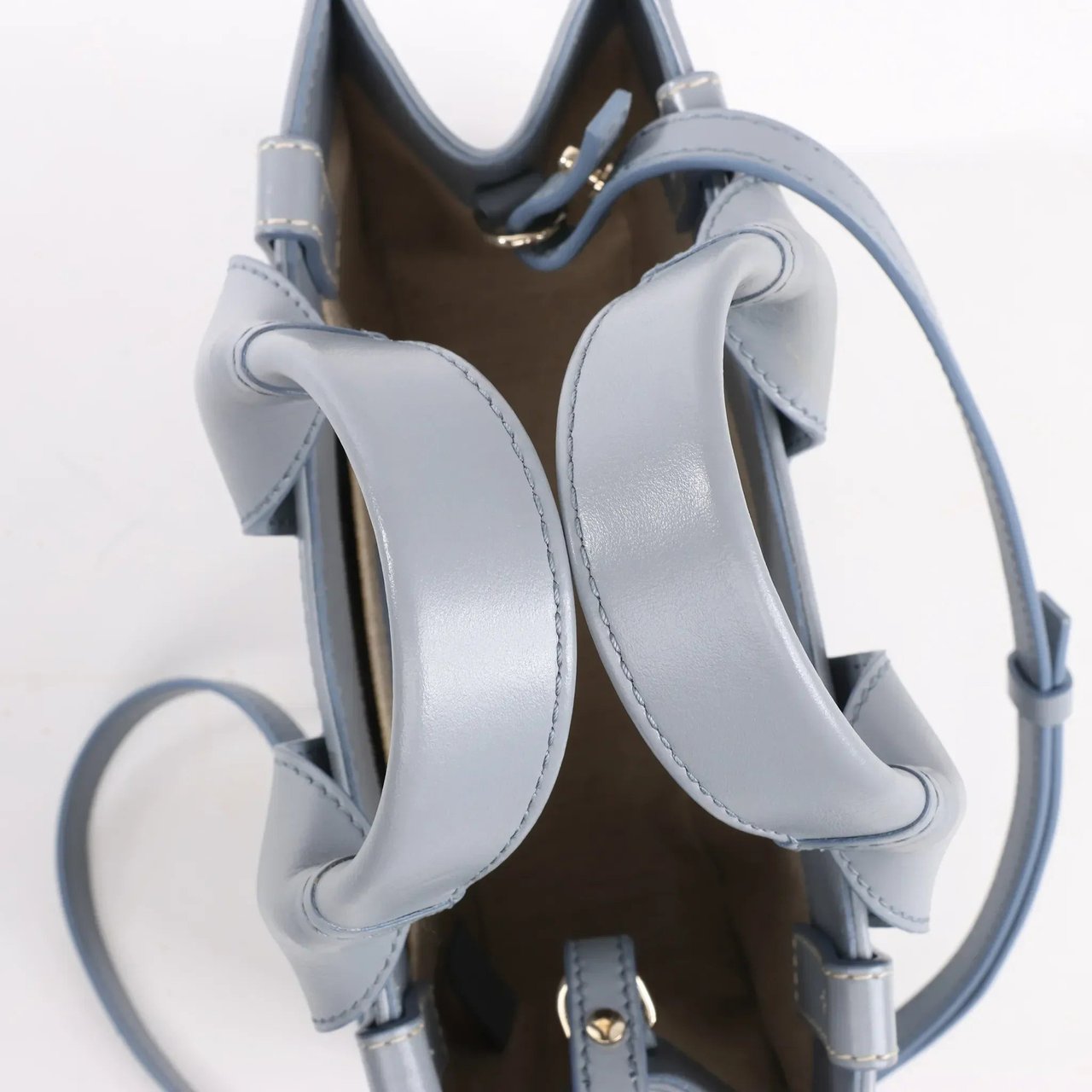 Chloé Chloé Woody Small Leather 2Way Handbag in Blue Blauw