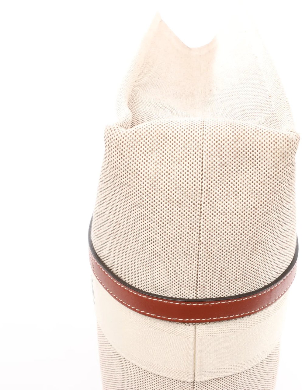 Chloé CHLOE Woody Large Canvas & Leather Tote Shoulder bag in Beige x Brown Beige