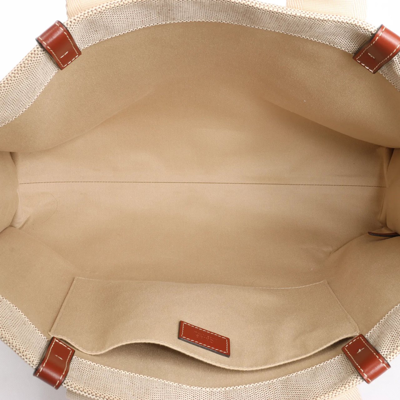 Chloé CHLOE Woody Large Canvas & Leather Tote Shoulder bag in Beige x Brown Beige