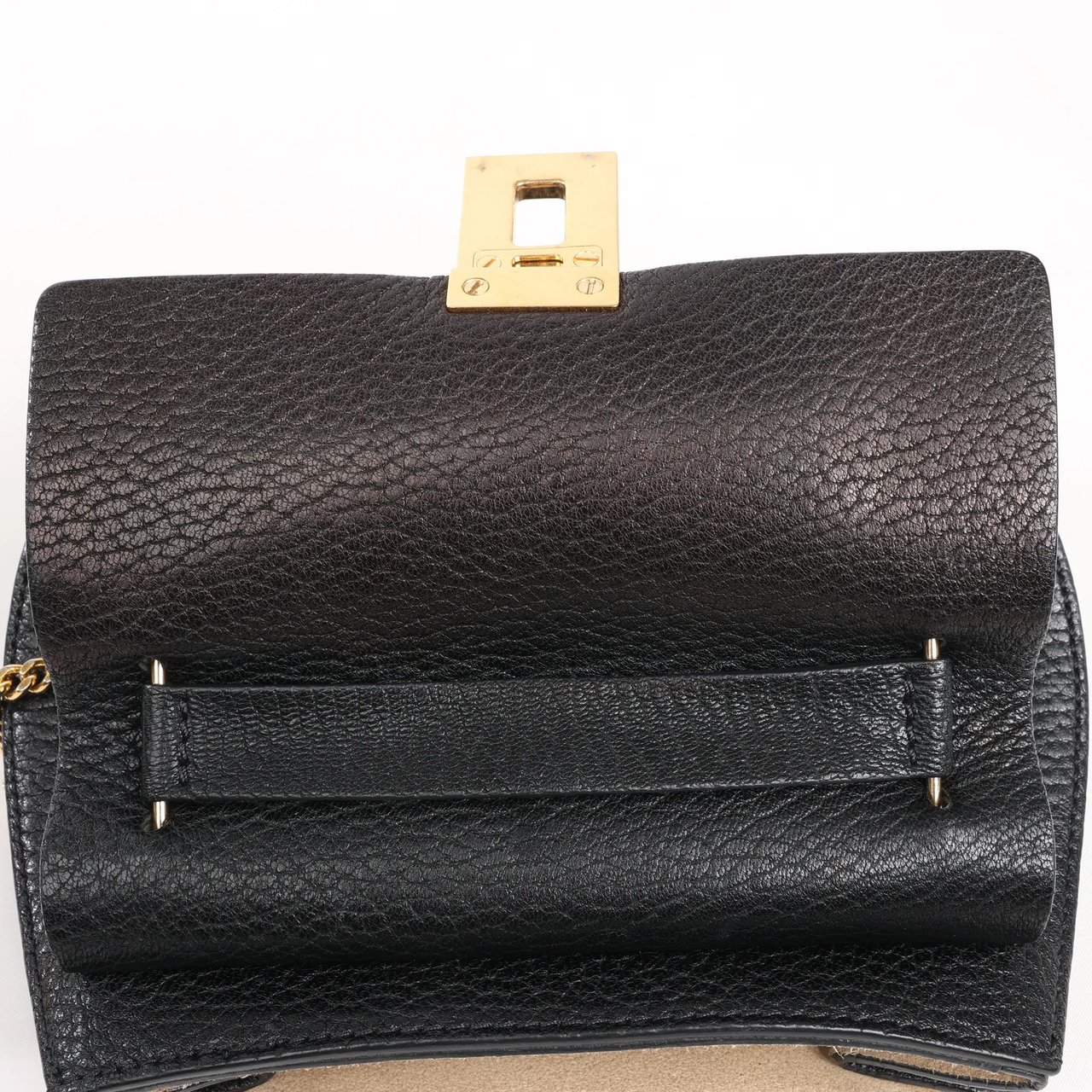 Chloé Chloe Drew Leather Chain Crossbody Bag in Black Zwart