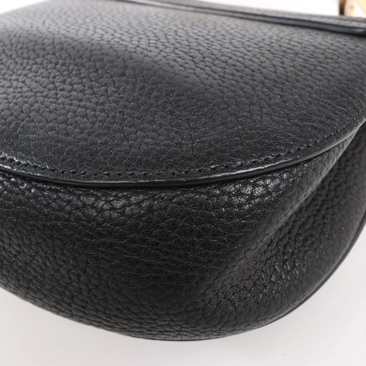 Chloé Chloe Drew Leather Chain Crossbody Bag in Black Zwart