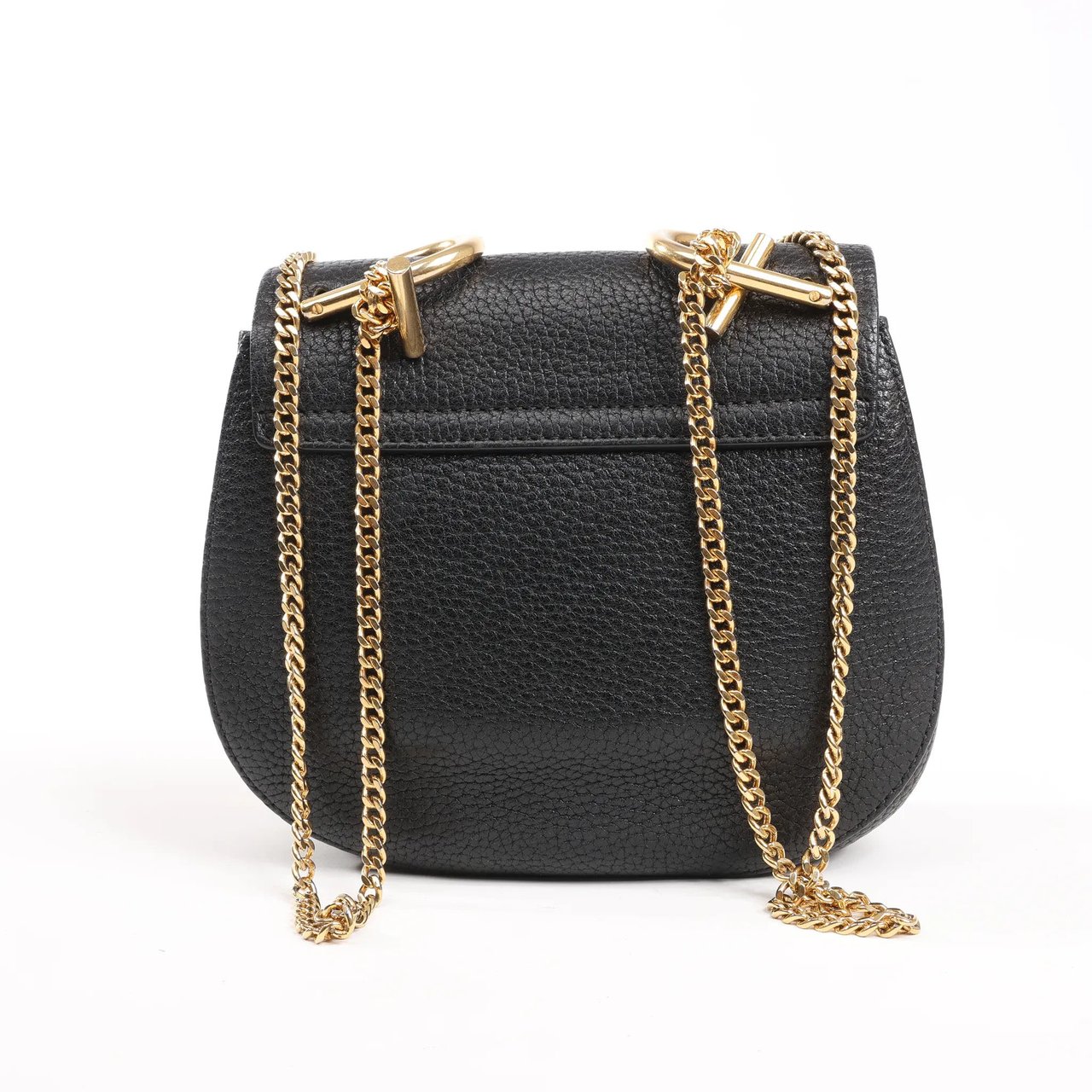 Chloé Chloe Drew Leather Chain Crossbody Bag in Black Zwart