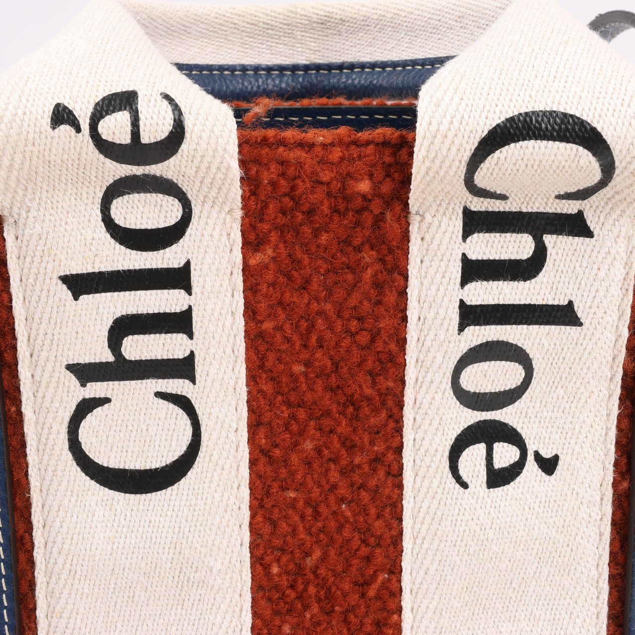 Chloé Chloé Woody Small Wool & Leather 2Way Crossbody Bag in Brown Divers