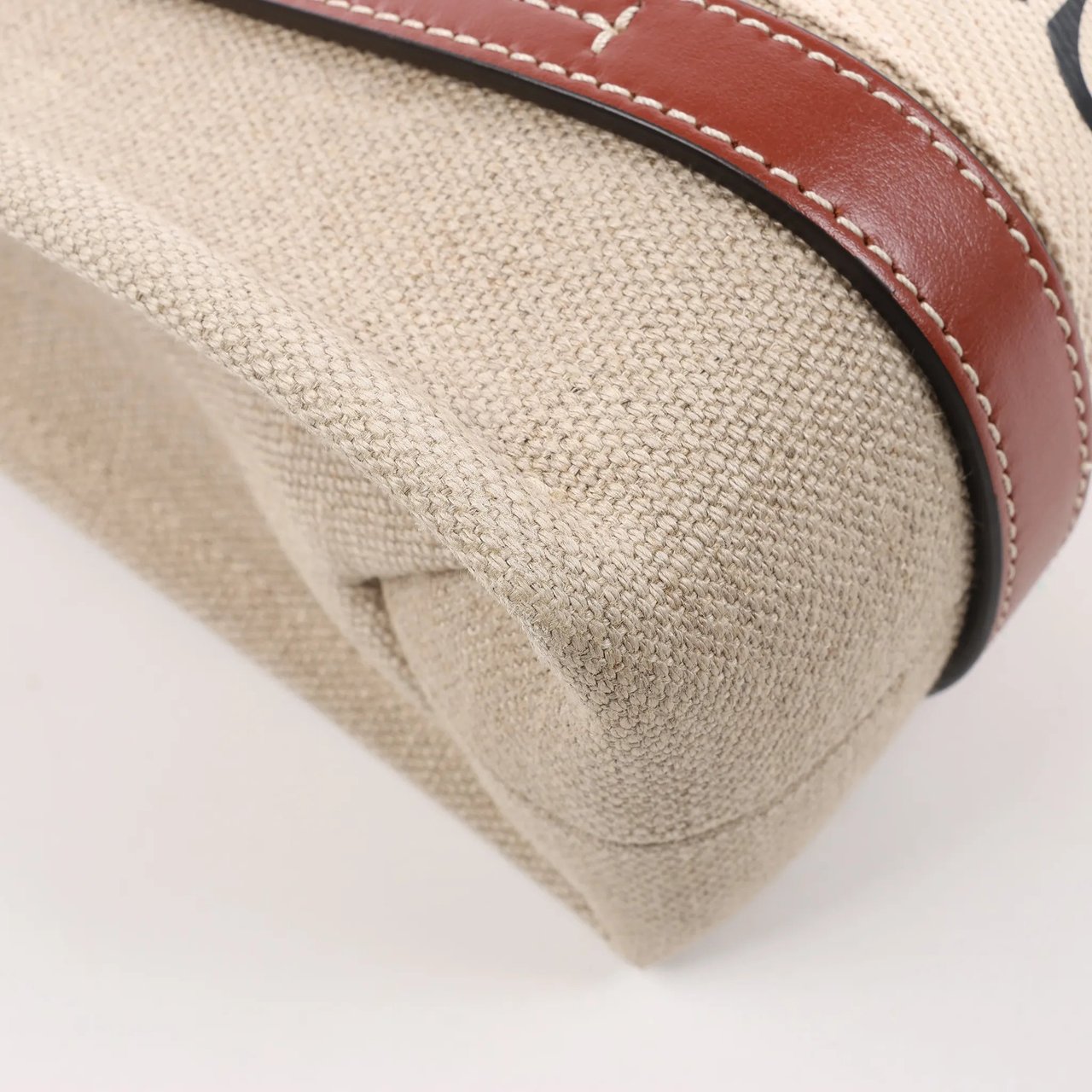 Chloé Chloé Woody Small Canvas & Leather 2Way Handbag in Beige x Brown Divers