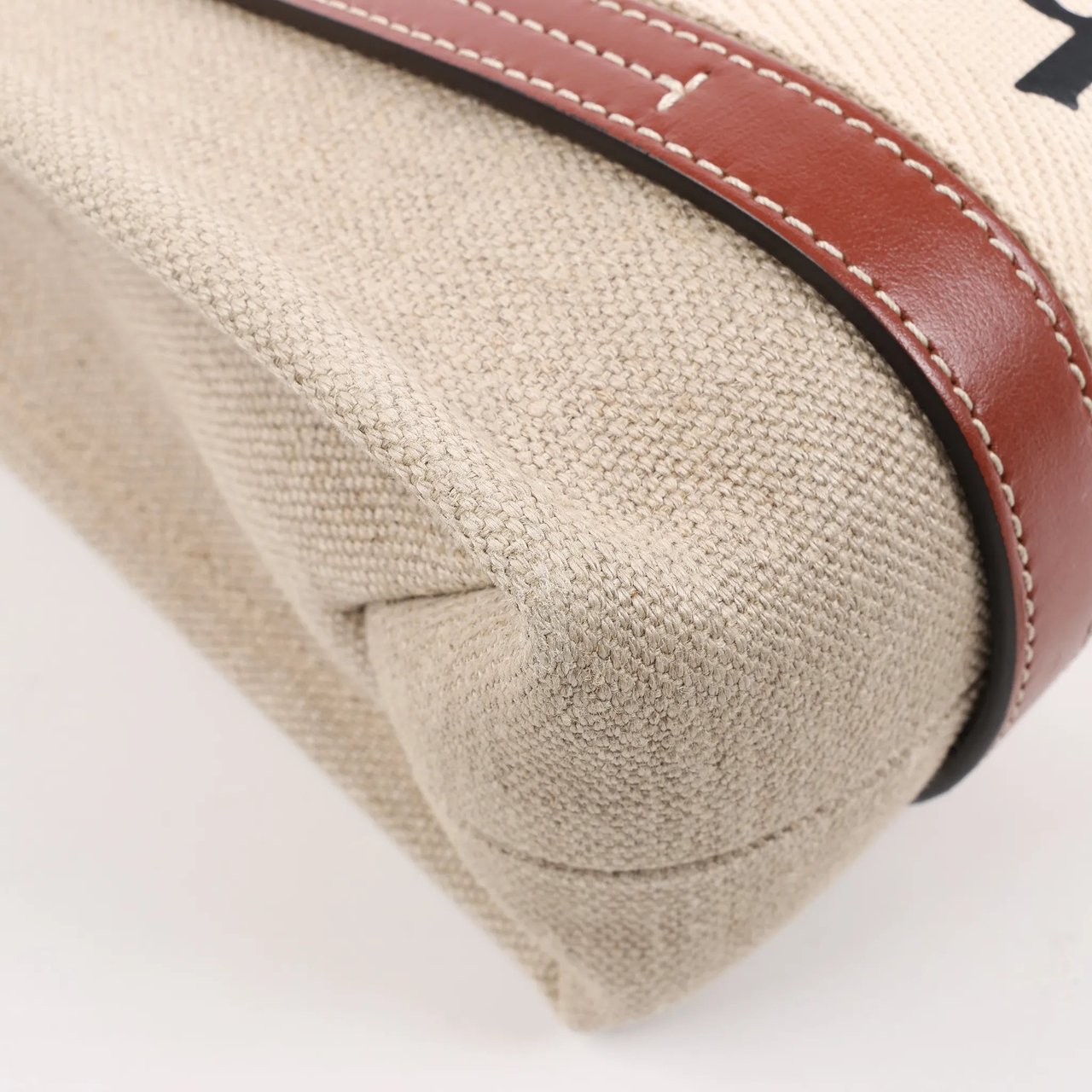 Chloé Chloé Woody Small Canvas & Leather 2Way Handbag in Beige x Brown Divers