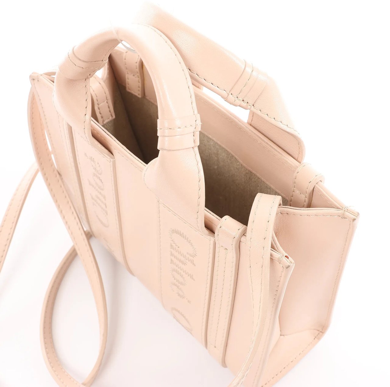 Chloé Chloé Woody Mini Leather 2Way Handbag in Pink Roze