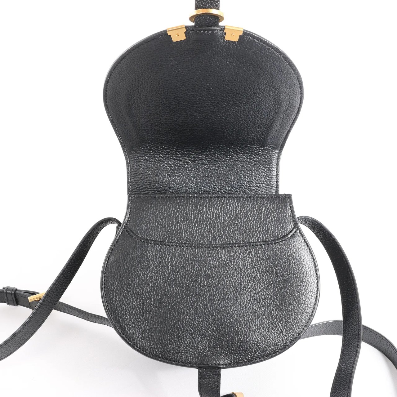 Chloé Chloe Marcie Mini Leather Crossbody Bag in Black Zwart