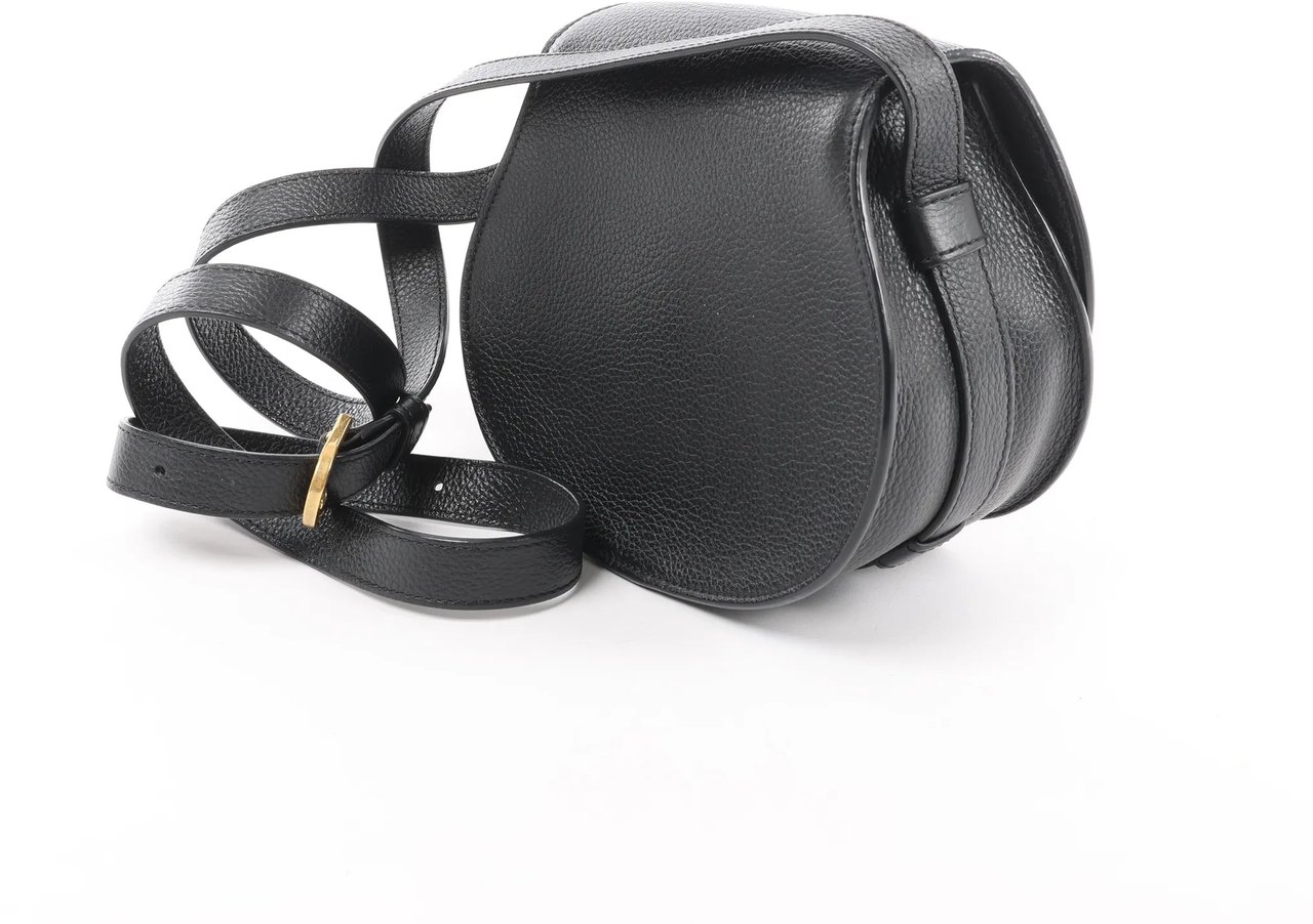 Chloé Chloe Marcie Mini Leather Crossbody Bag in Black Zwart