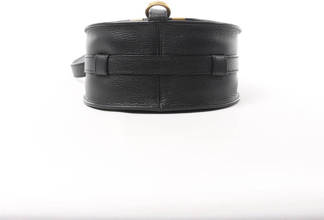 Chloé Chloe Marcie Mini Leather Crossbody Bag in Black Zwart