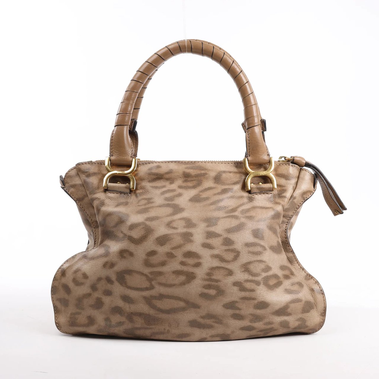 Chloé Chloe Marcie Medium Leather Leopard Pattern Handbag in Brown, Limited Edition Bruin