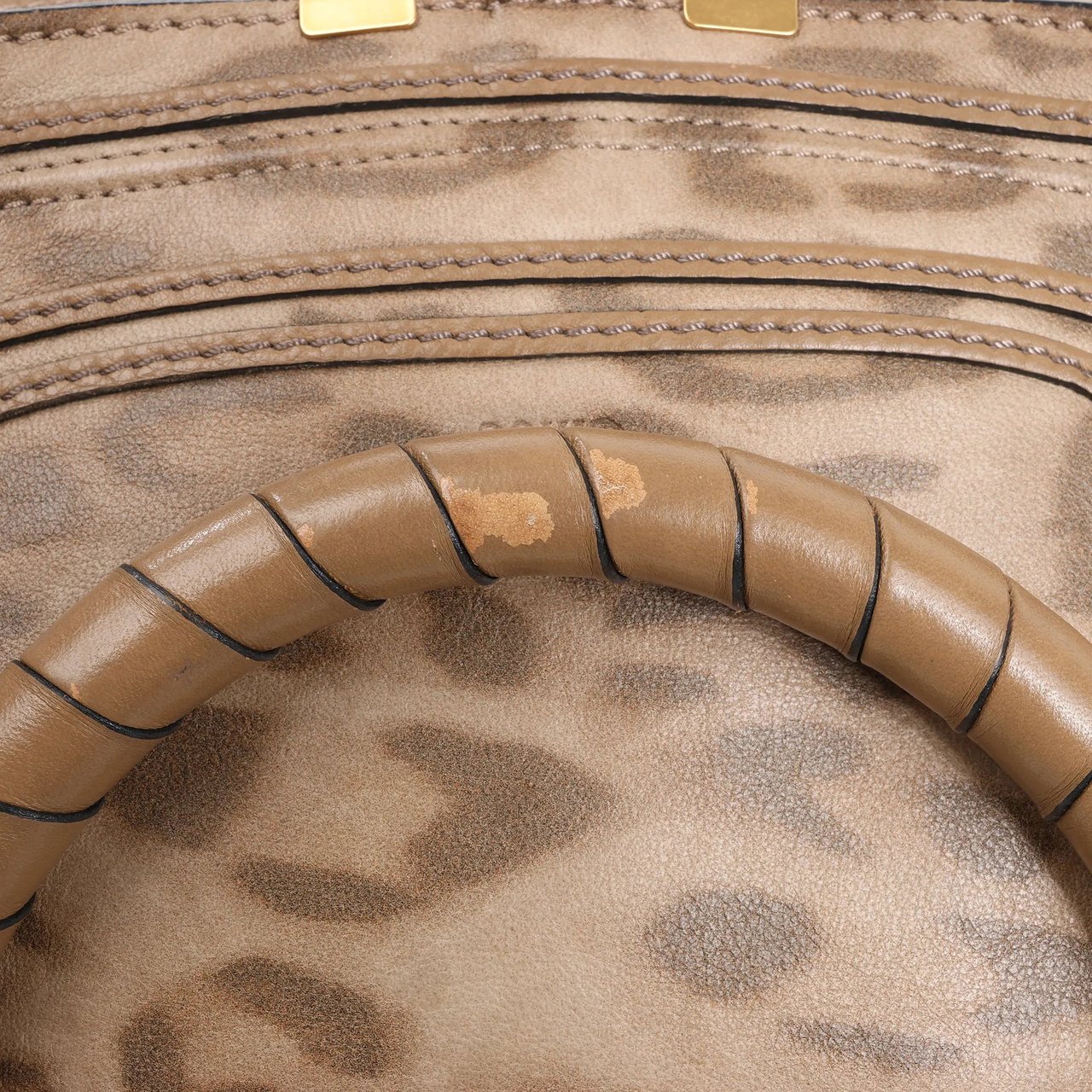 Chloé Chloe Marcie Medium Leather Leopard Pattern Handbag in Brown, Limited Edition Bruin