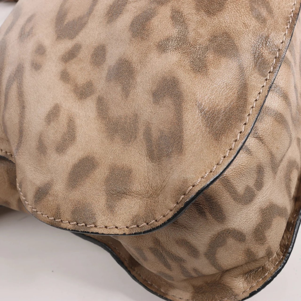 Chloé Chloe Marcie Medium Leather Leopard Pattern Handbag in Brown, Limited Edition Bruin