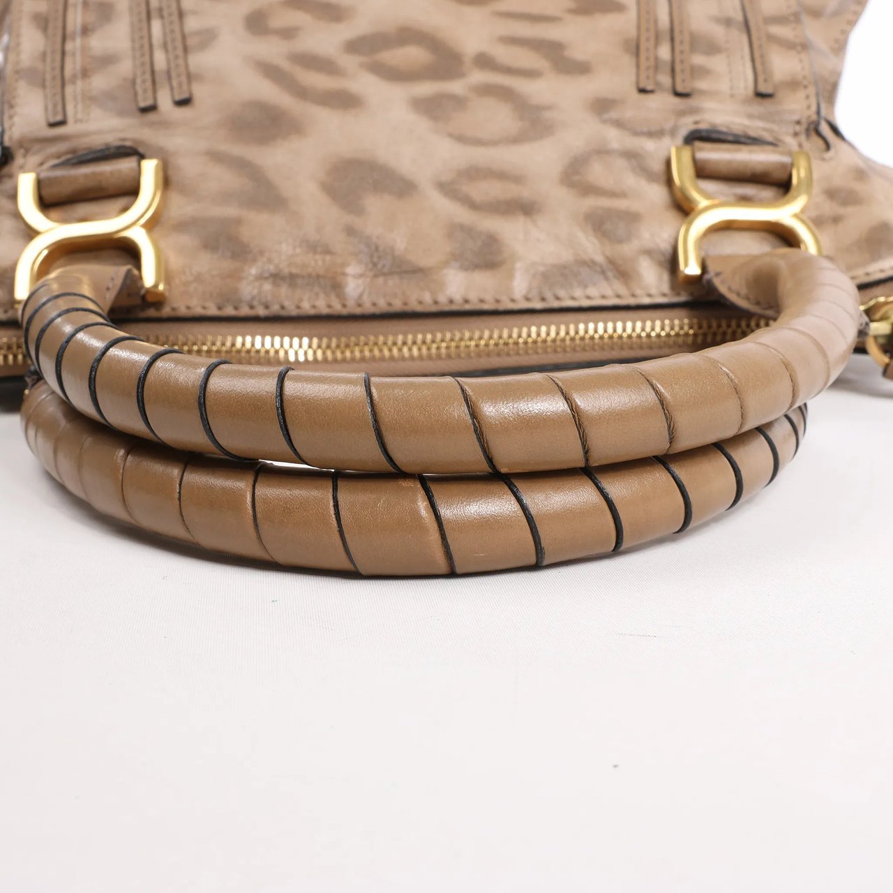 Chloé Chloe Marcie Medium Leather Leopard Pattern Handbag in Brown, Limited Edition Bruin