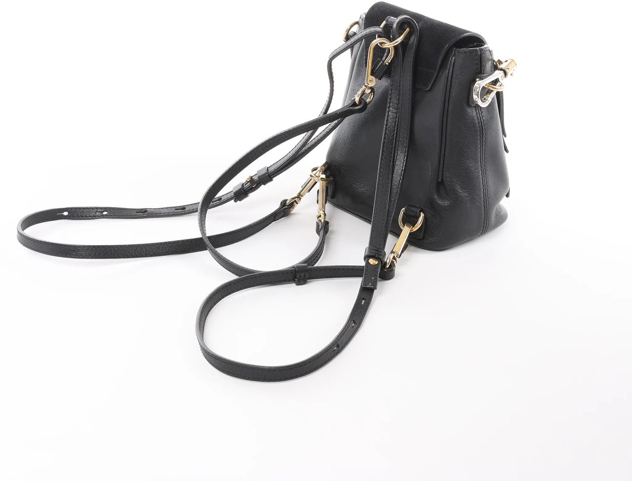 Chloé Chloe Faye Leather x Suede Backpack in Black Zwart