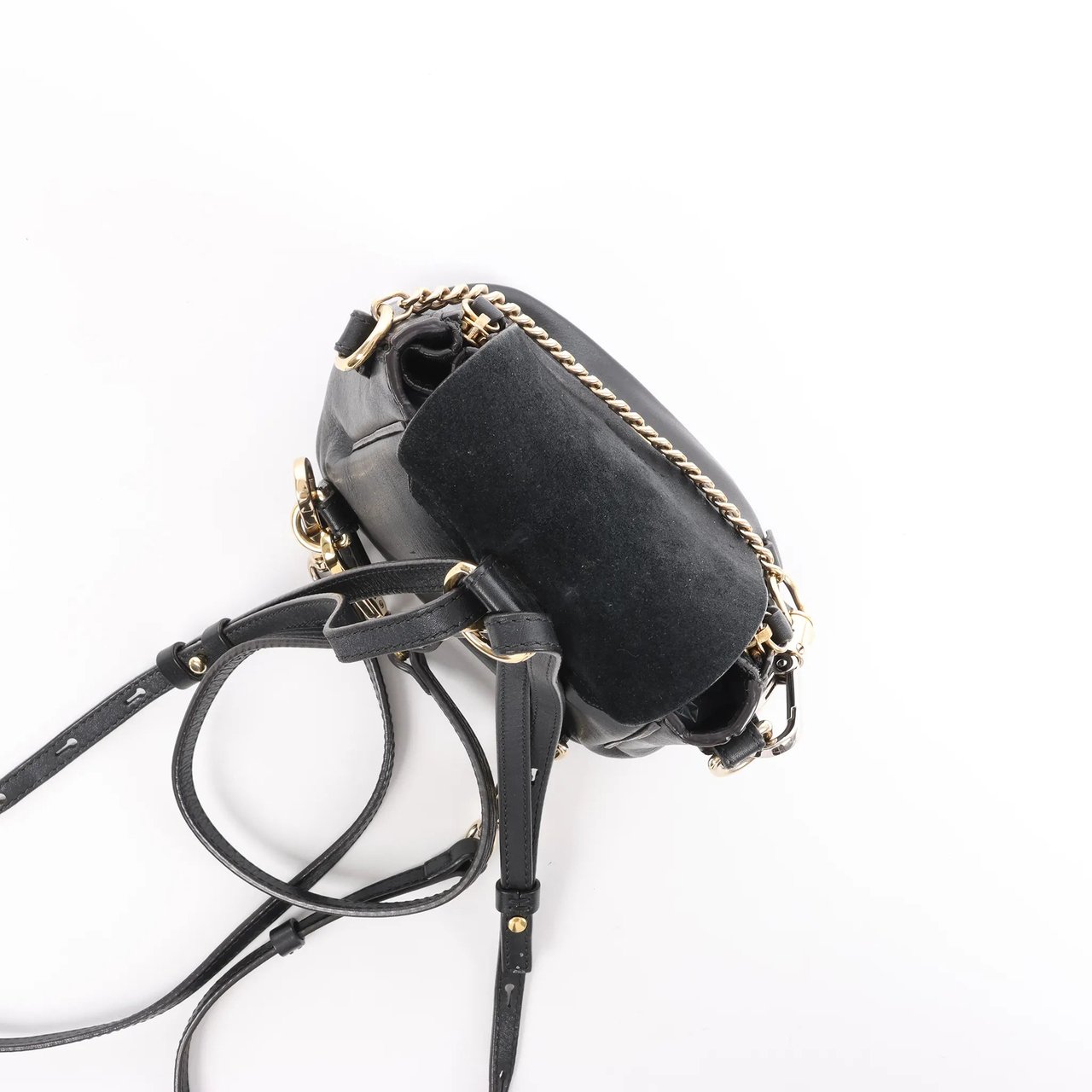 Chloé Chloe Faye Leather x Suede Backpack in Black Zwart