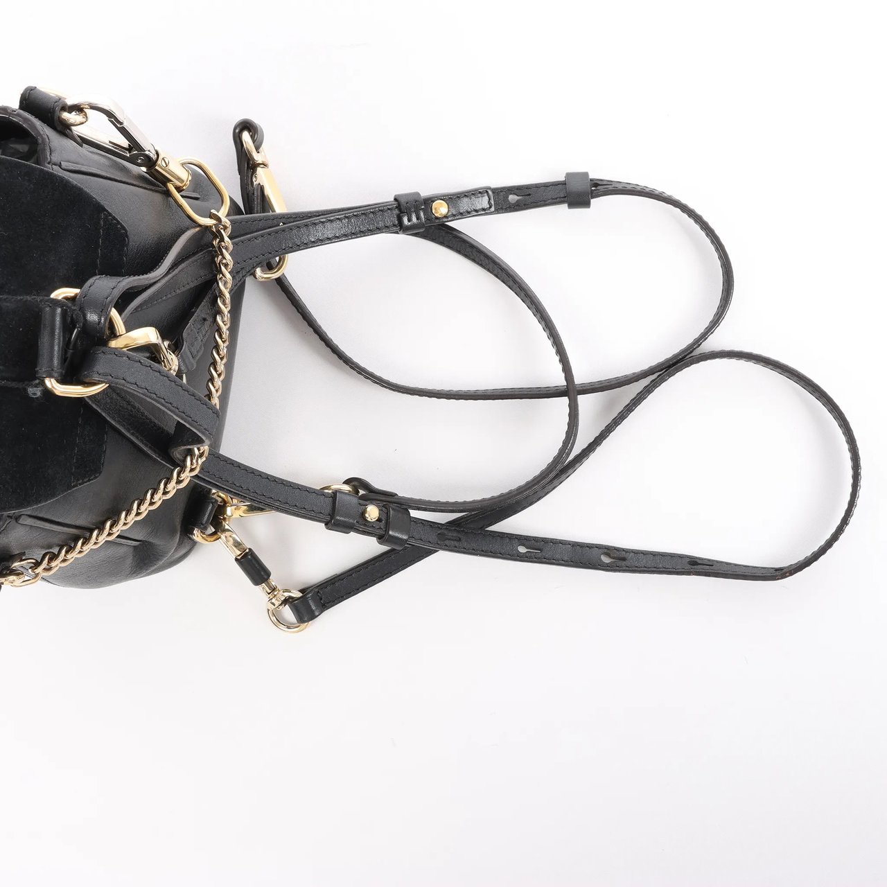 Chloé Chloe Faye Leather x Suede Backpack in Black Zwart