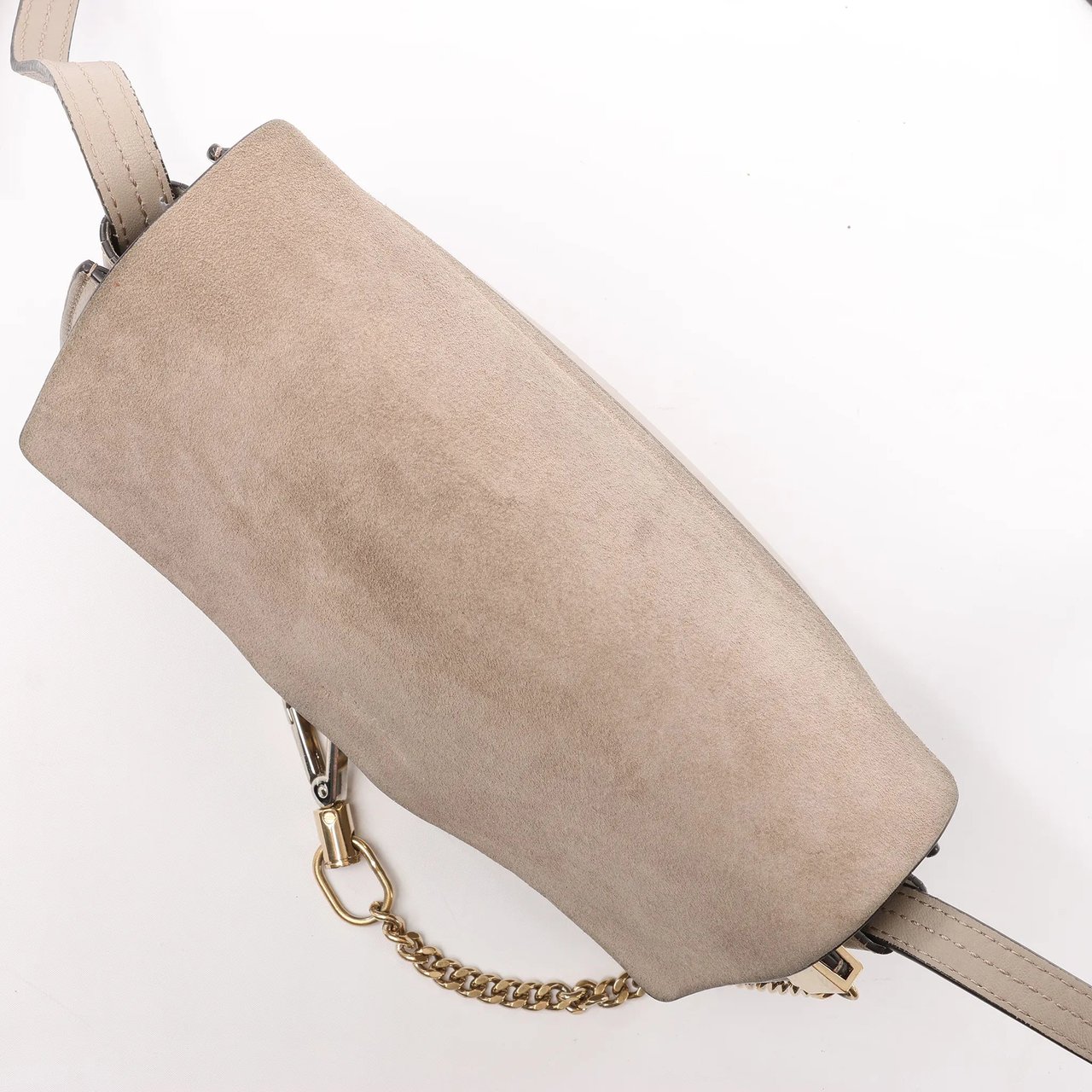 Chloé Chloe Faye Suede x Leather Crossbody bag in Beige Beige