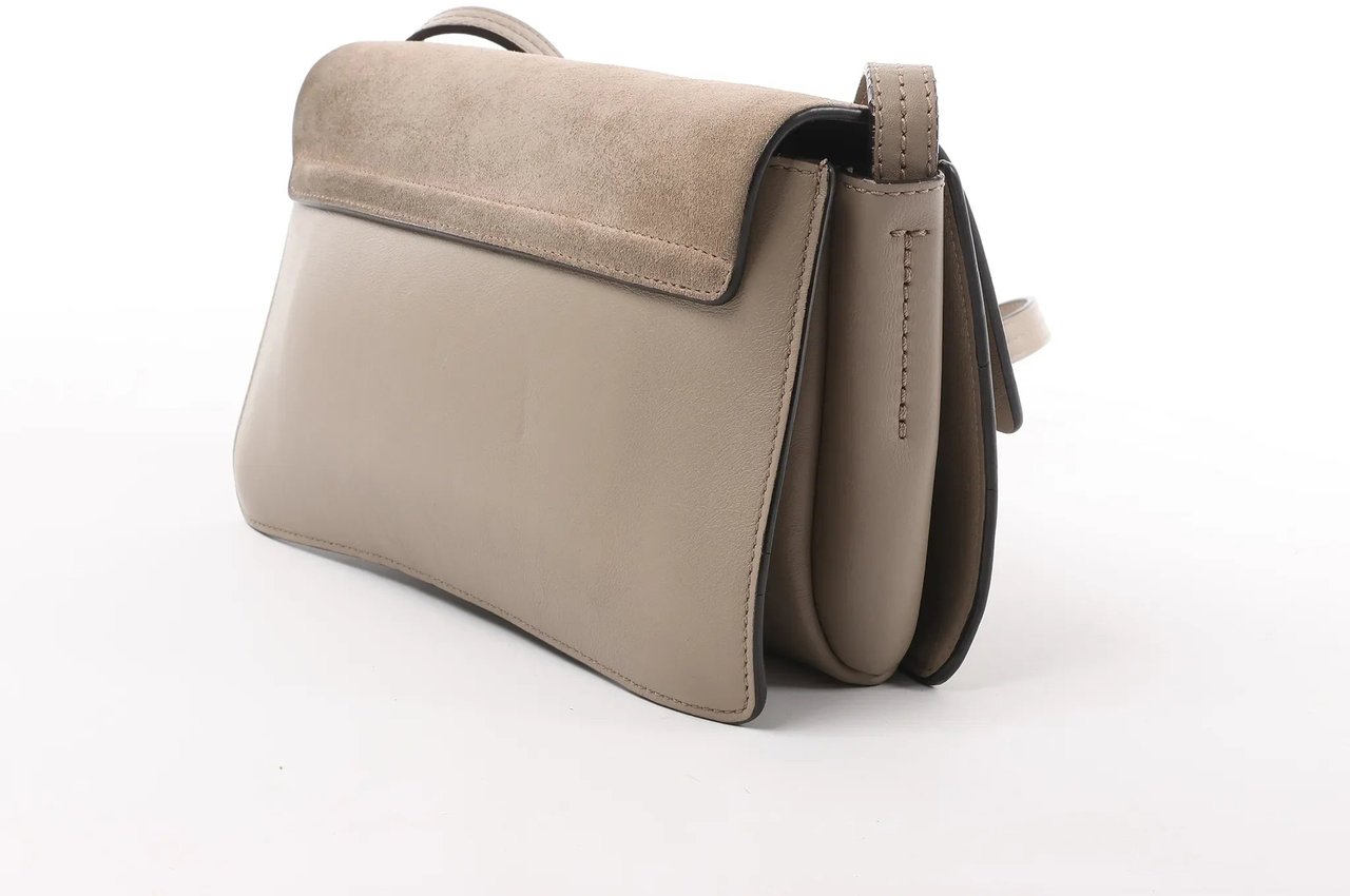 Chloé Chloe Faye Suede x Leather Crossbody bag in Beige Beige