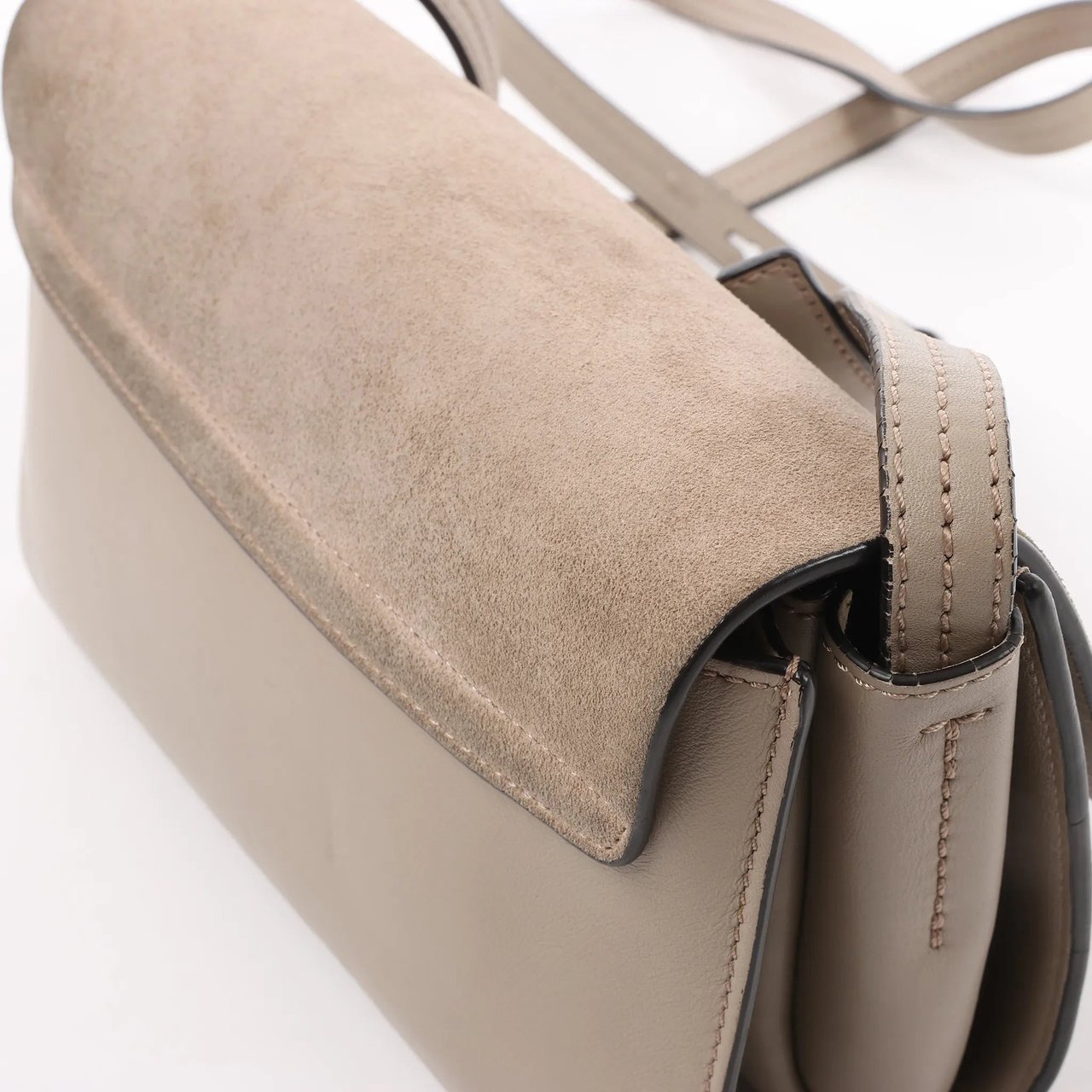Chloé Chloe Faye Suede x Leather Crossbody bag in Beige Beige
