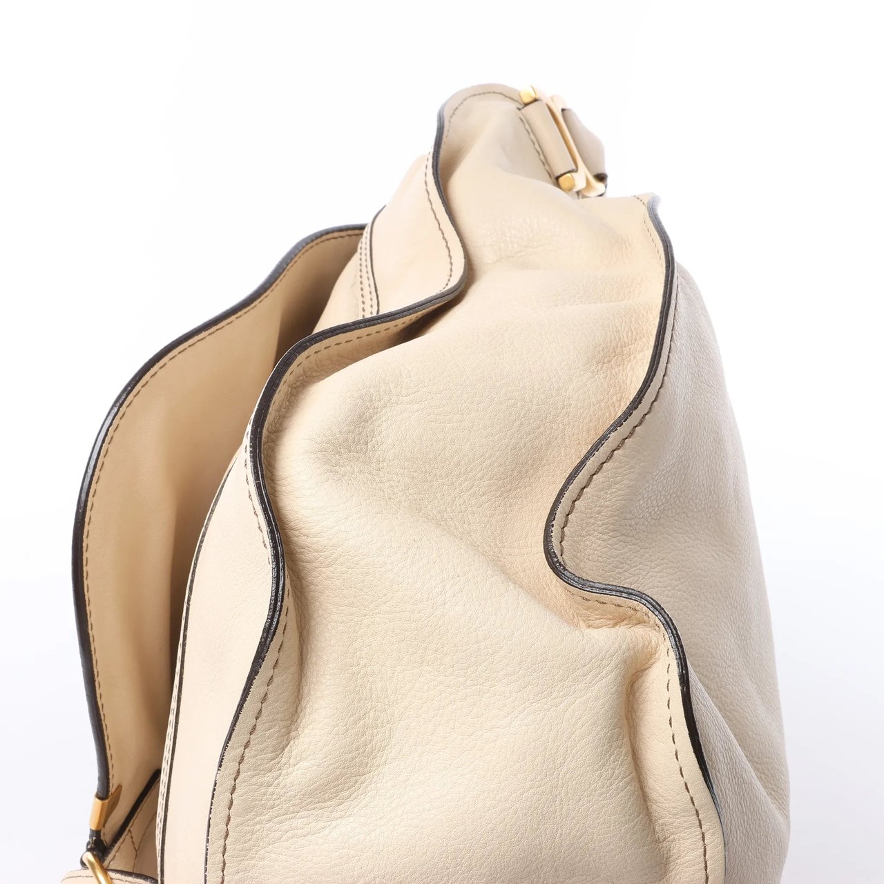 Chloé Chloe Marcie Leather Hobo Handbag in Beige Beige