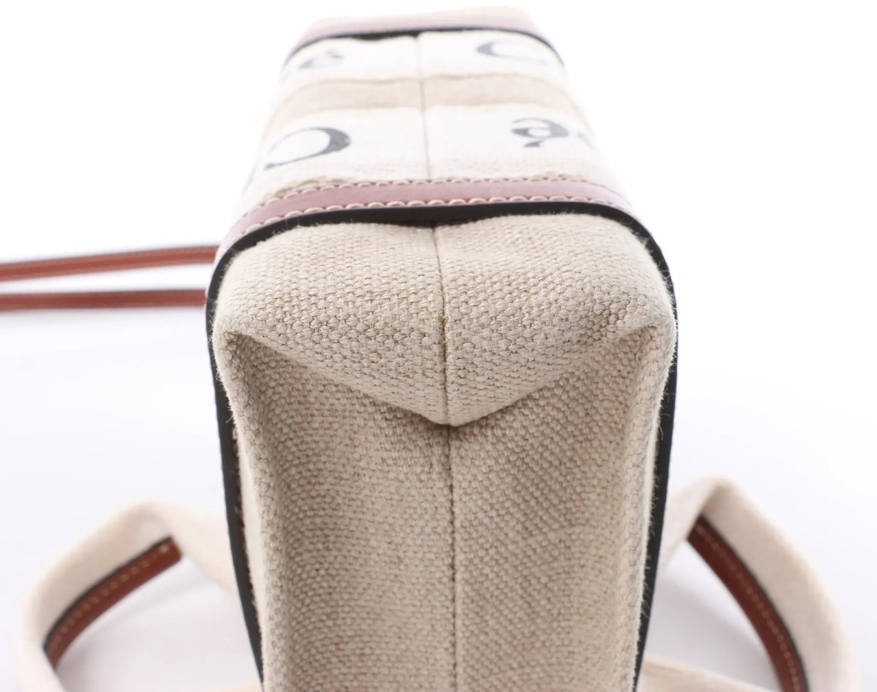 Chloé Woody Nano Canvas & Leather 2Way Handbag in Beige x Brown Divers