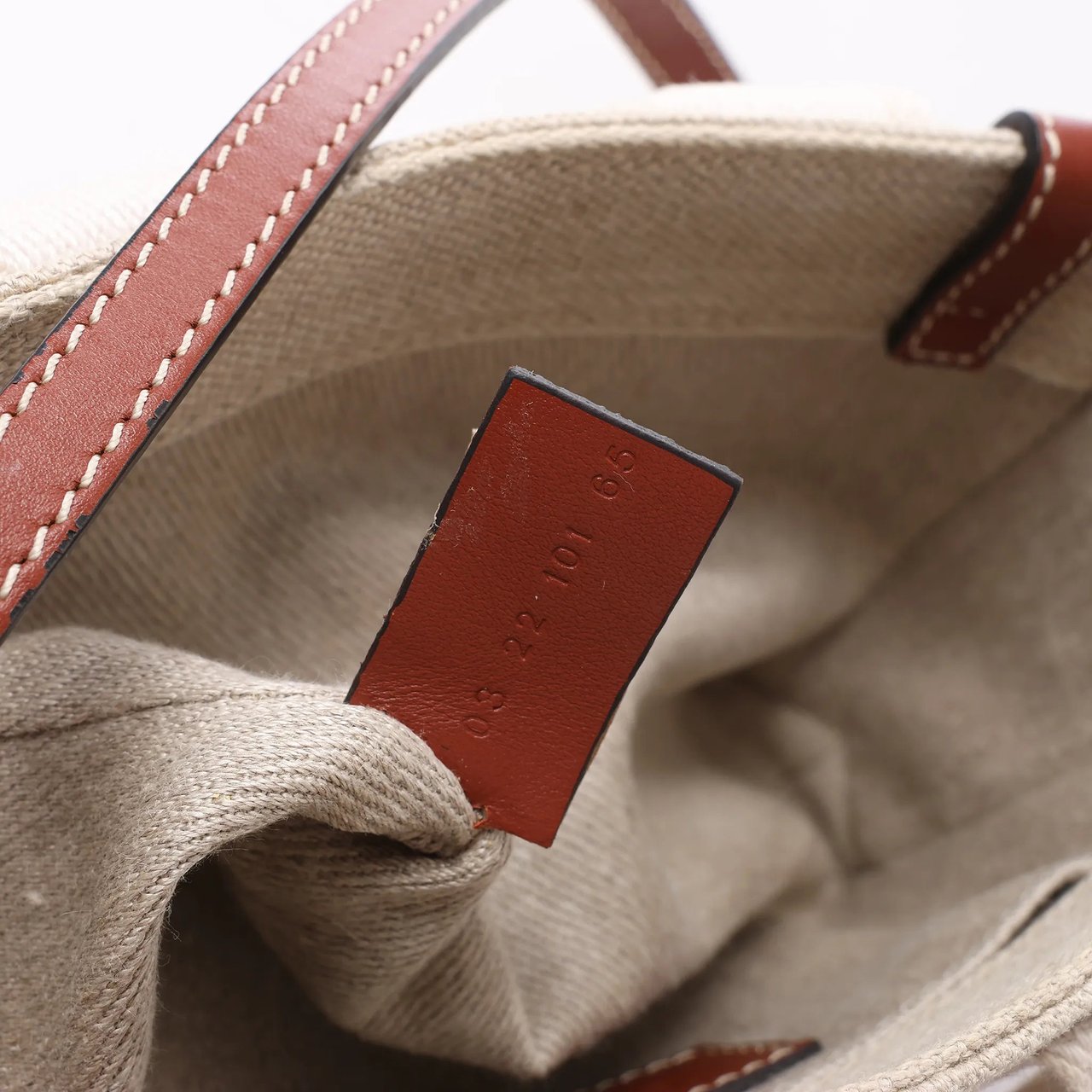 Chloé Woody Nano Canvas & Leather 2Way Handbag in Beige x Brown Divers