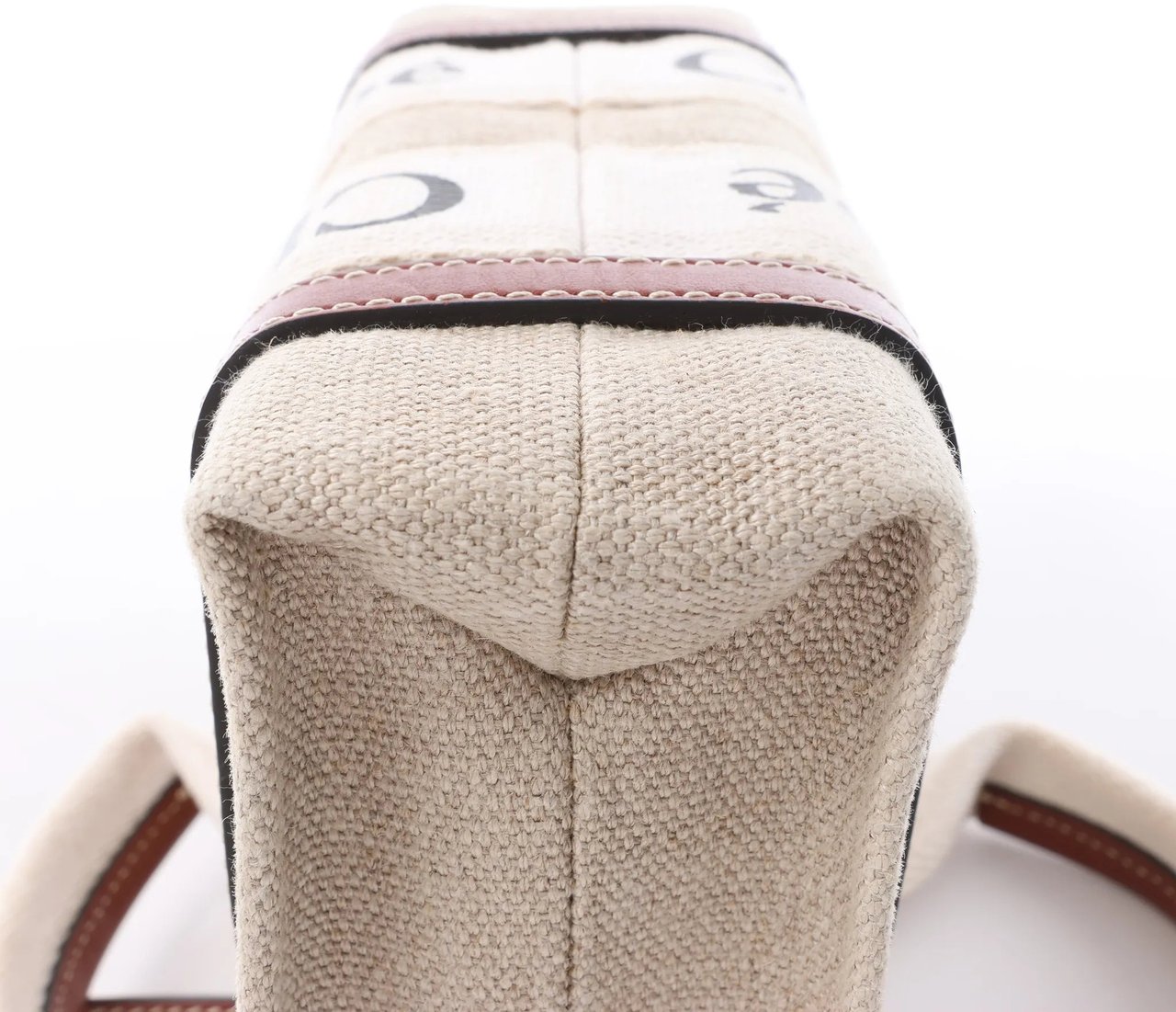 Chloé Woody Nano Canvas & Leather 2Way Handbag in Beige x Brown Divers