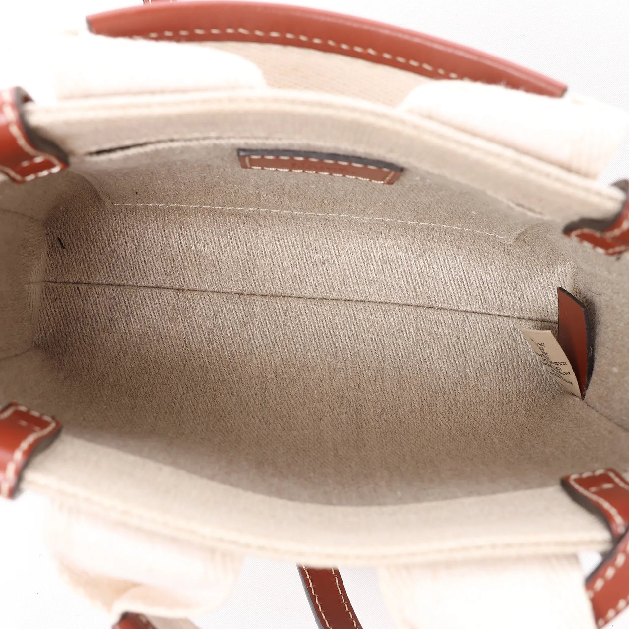 Chloé Woody Nano Canvas & Leather 2Way Handbag in Beige x Brown Divers