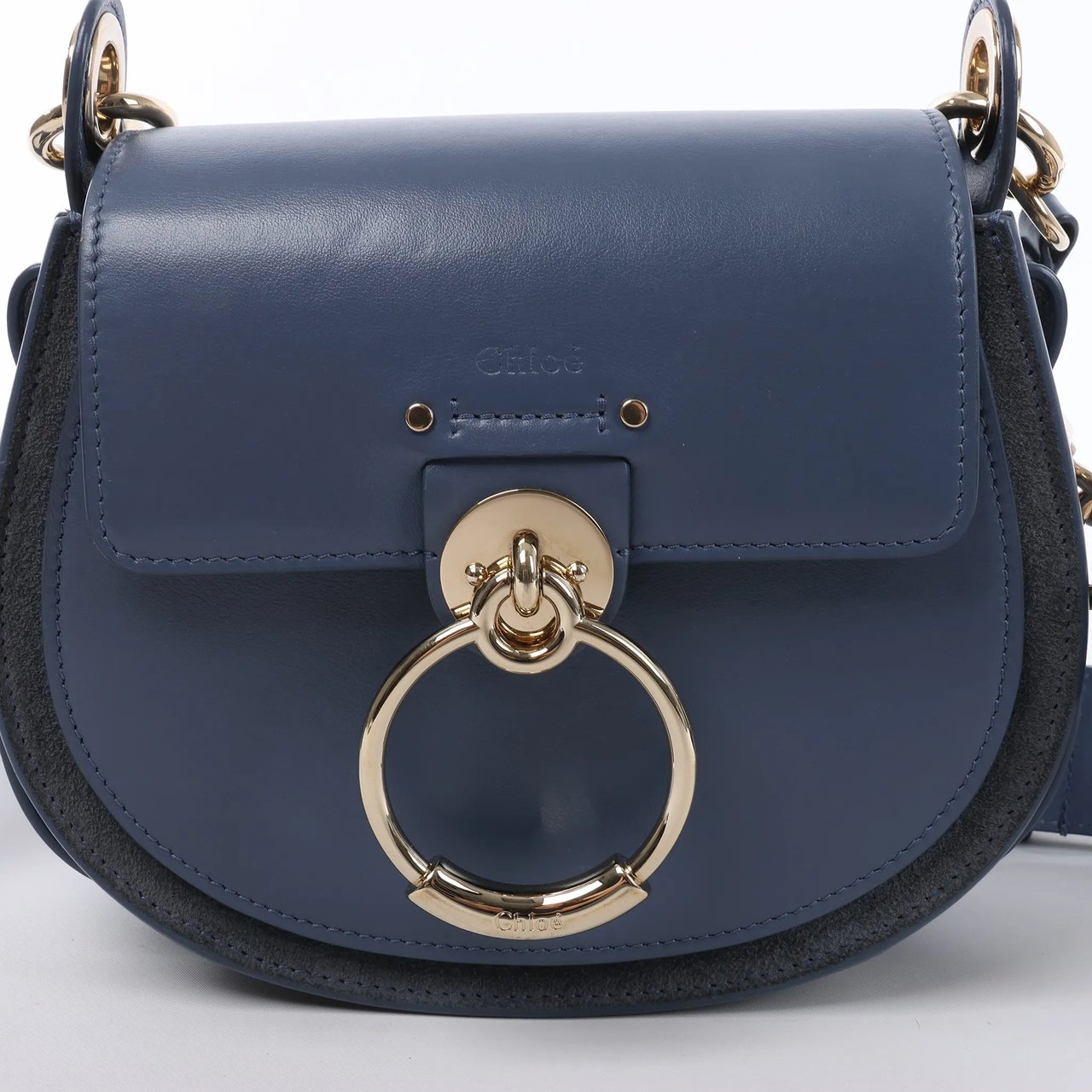 Chloé Chloe Tess Small Leather 2Way Shoulder Bag in Blue Blauw