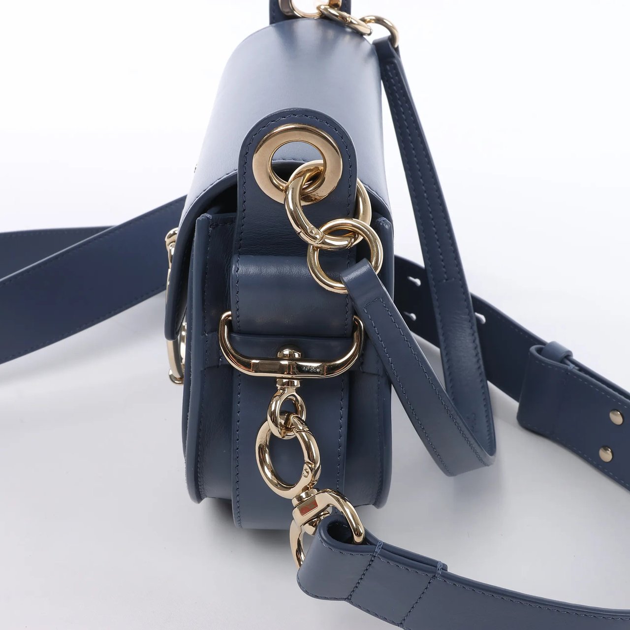 Chloé Chloe Tess Small Leather 2Way Shoulder Bag in Blue Blauw