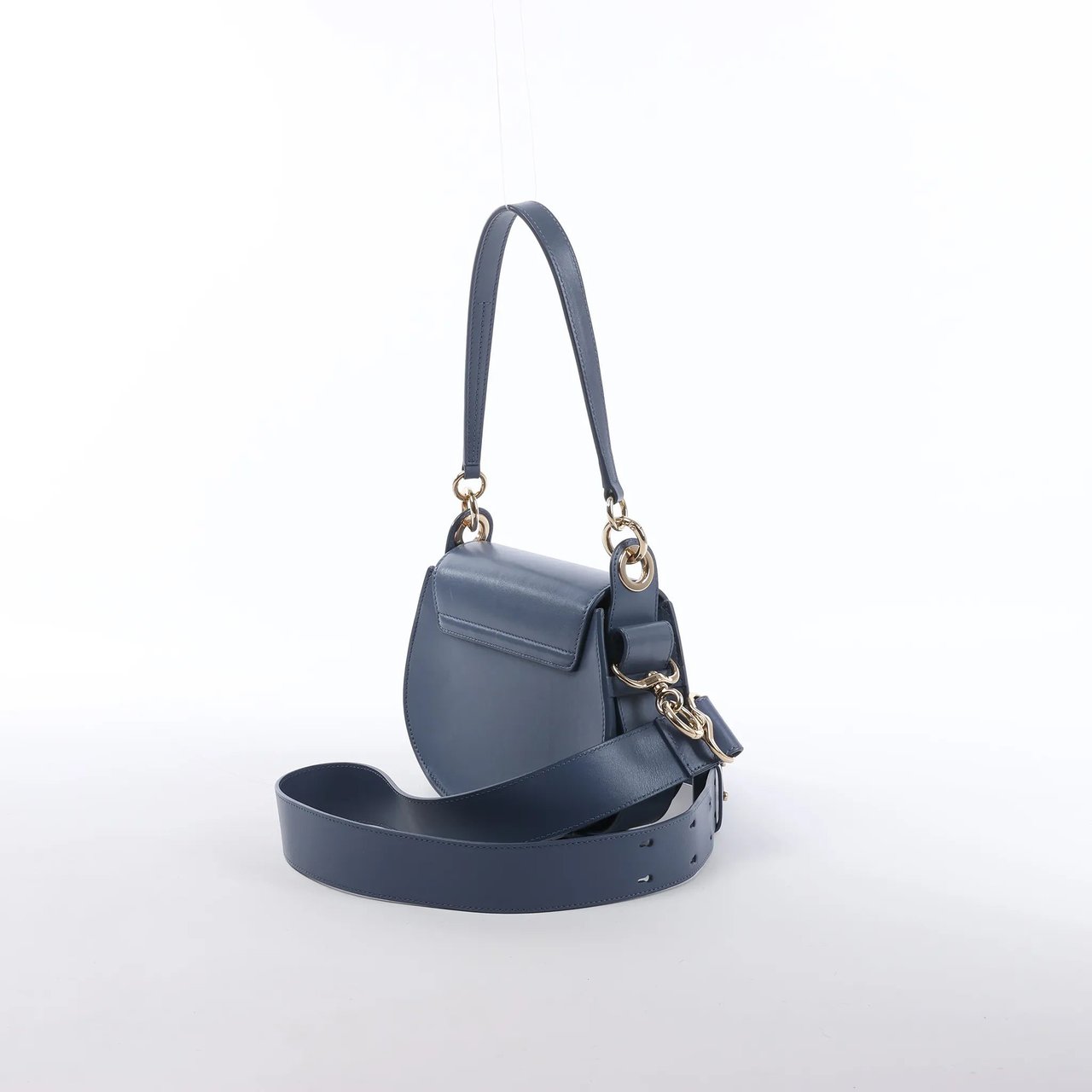 Chloé Chloe Tess Small Leather 2Way Shoulder Bag in Blue Blauw
