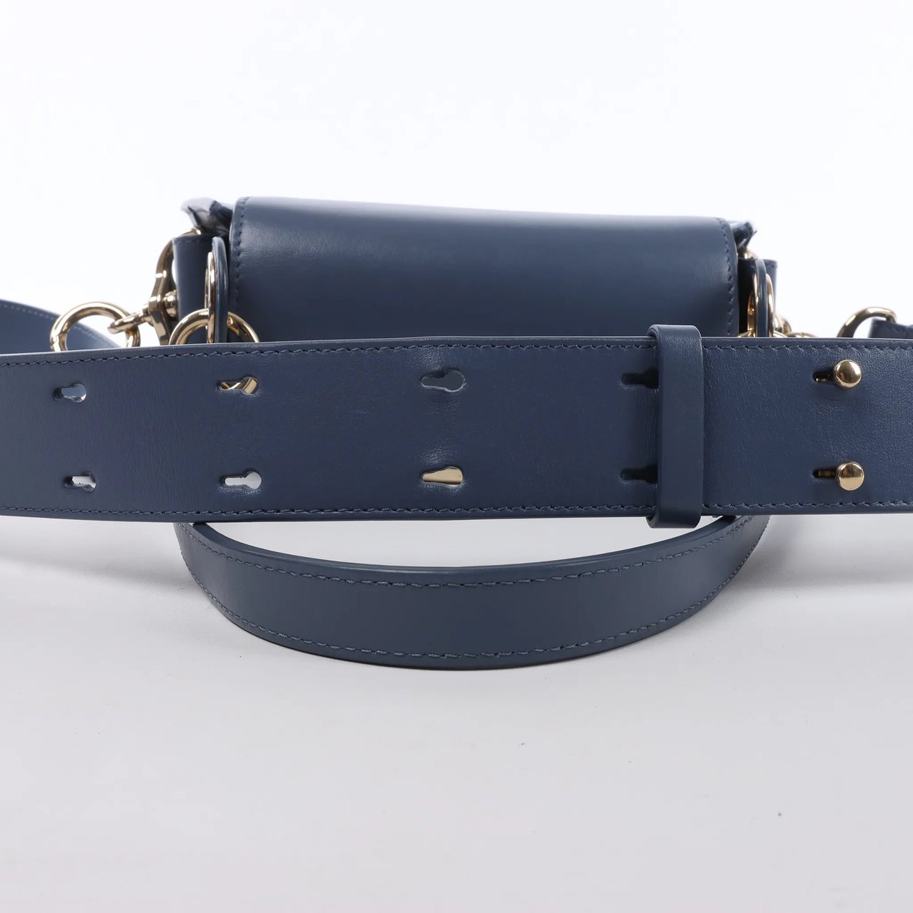 Chloé Chloe Tess Small Leather 2Way Shoulder Bag in Blue Blauw
