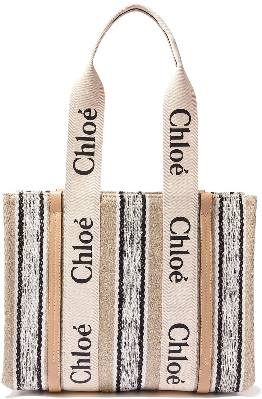 Chloé Chloé Woody Medium Tote Bag Beige