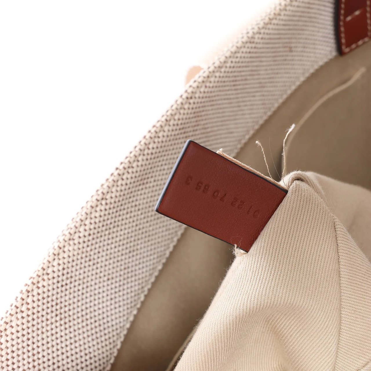 Chloé CHLOE Woody Medium Canvas x Leather Tote Shoulder bag in Beige x Brown Beige