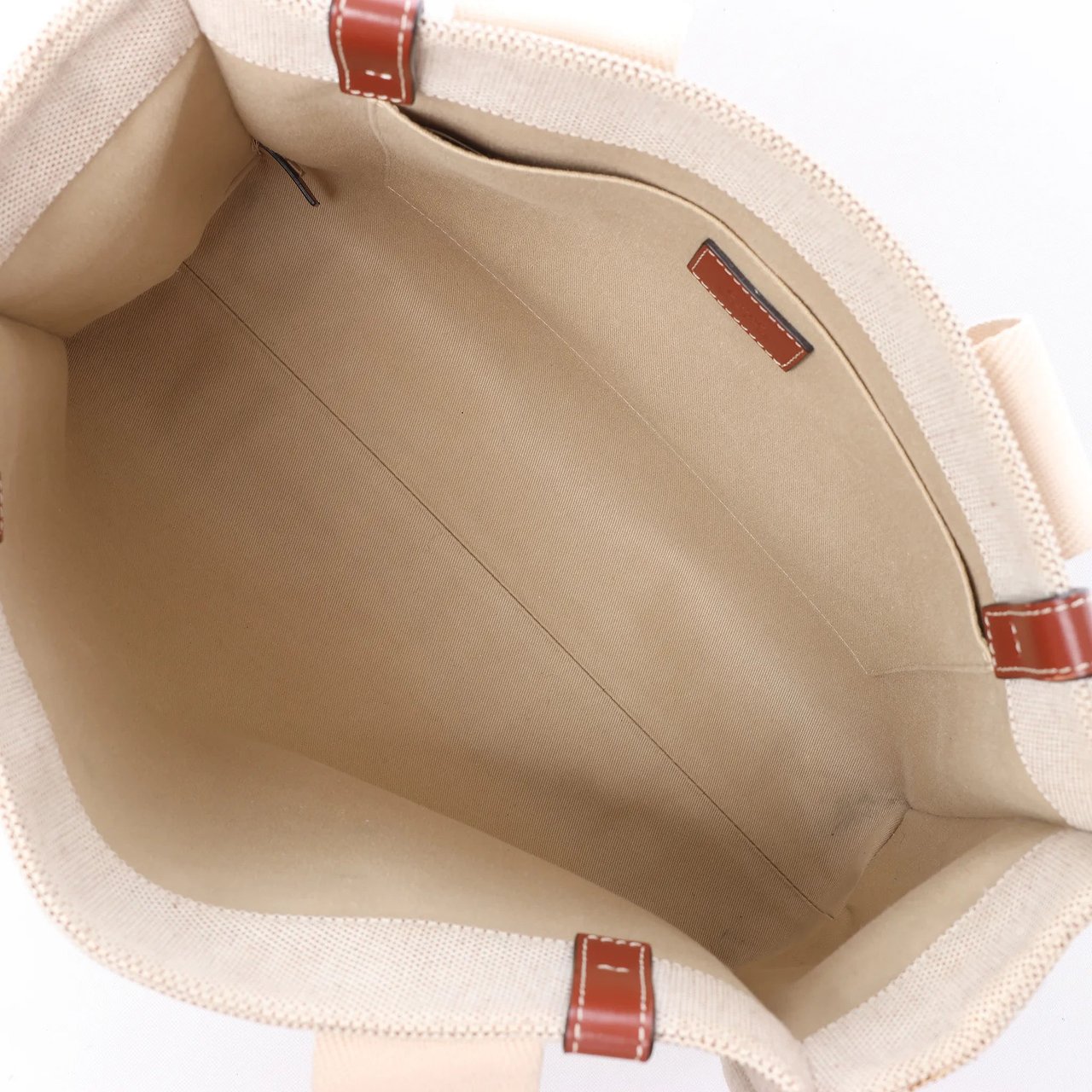 Chloé CHLOE Woody Medium Canvas x Leather Tote Shoulder bag in Beige x Brown Beige
