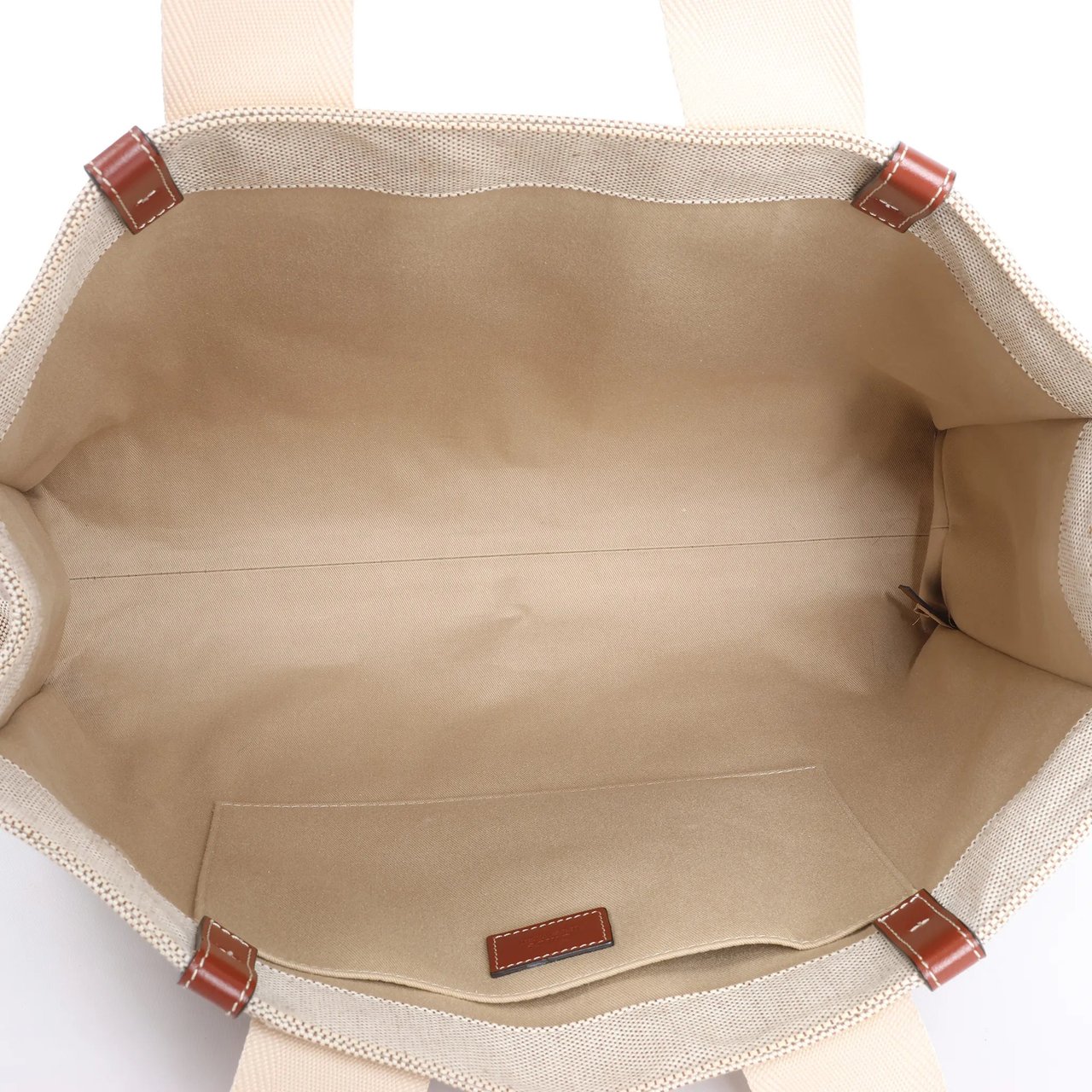 Chloé CHLOE Woody Large Canvas & Leather Tote Shoulder bag in Beige x Brown Divers