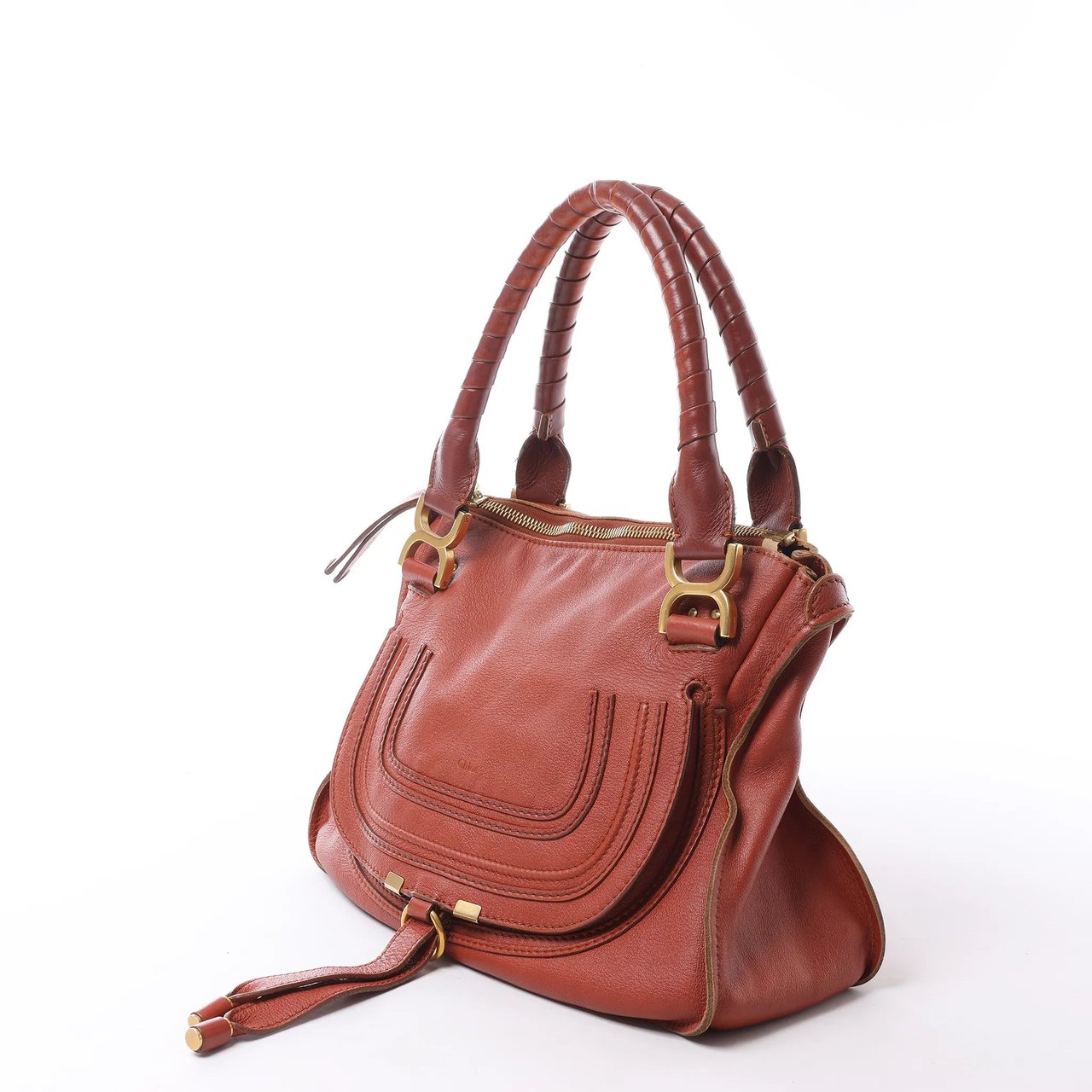 Chloé Chloe Marcie Medium Leather Shoulder Bag in Brown Bruin